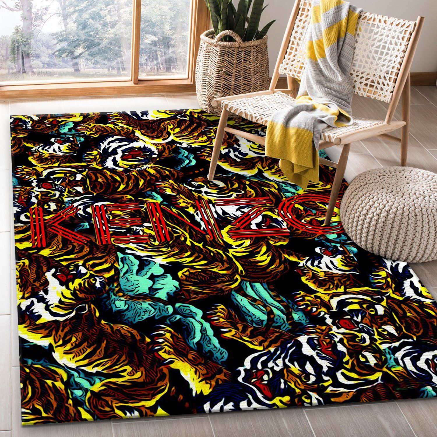 Kenzo Logo Rug Fashion Brand Rug Home Decor Floor Decor - Indoor Outdoor Rugs