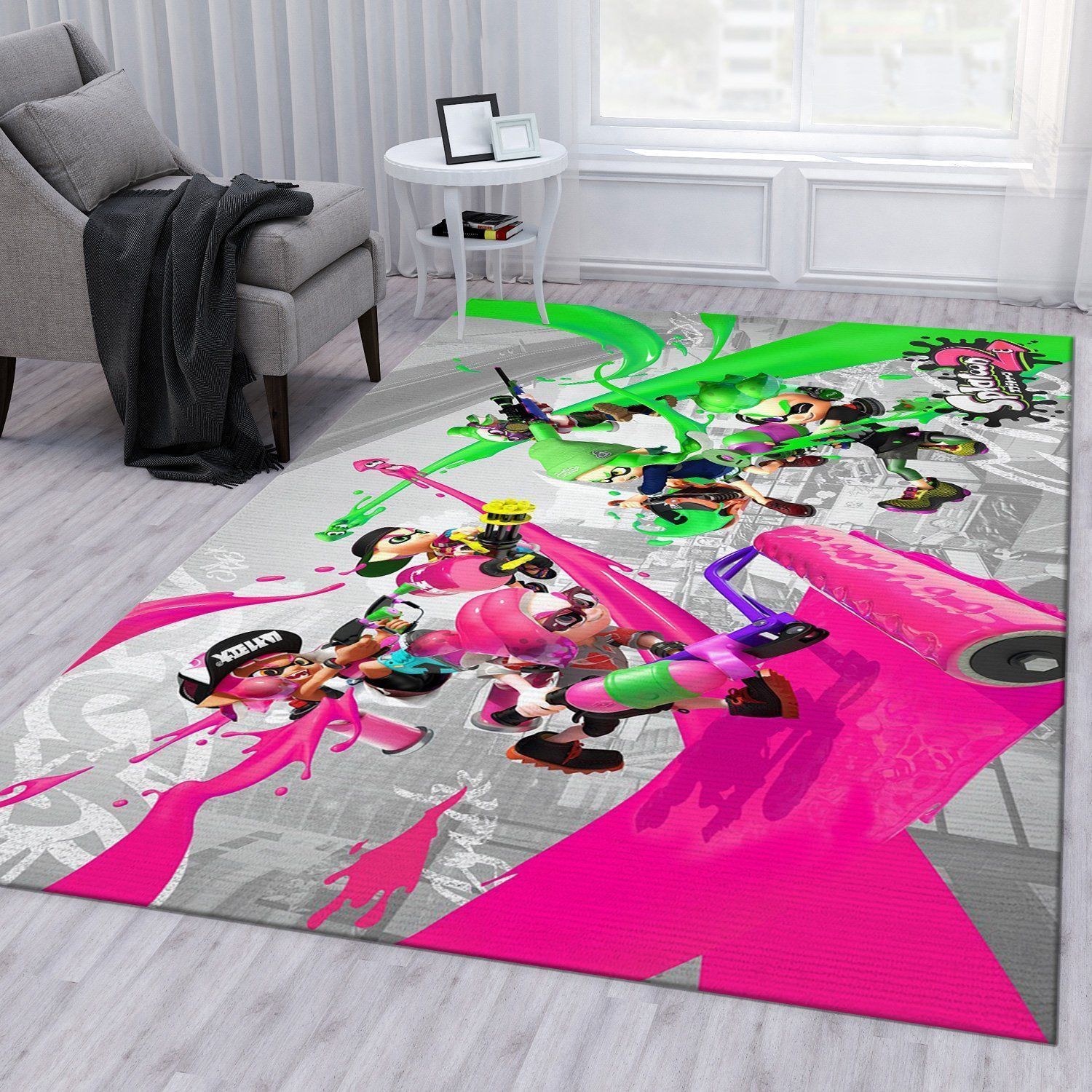 Splatoon 2 Area Rug Bedroom Rug Home Decor Floor Decor - Indoor Outdoor Rugs