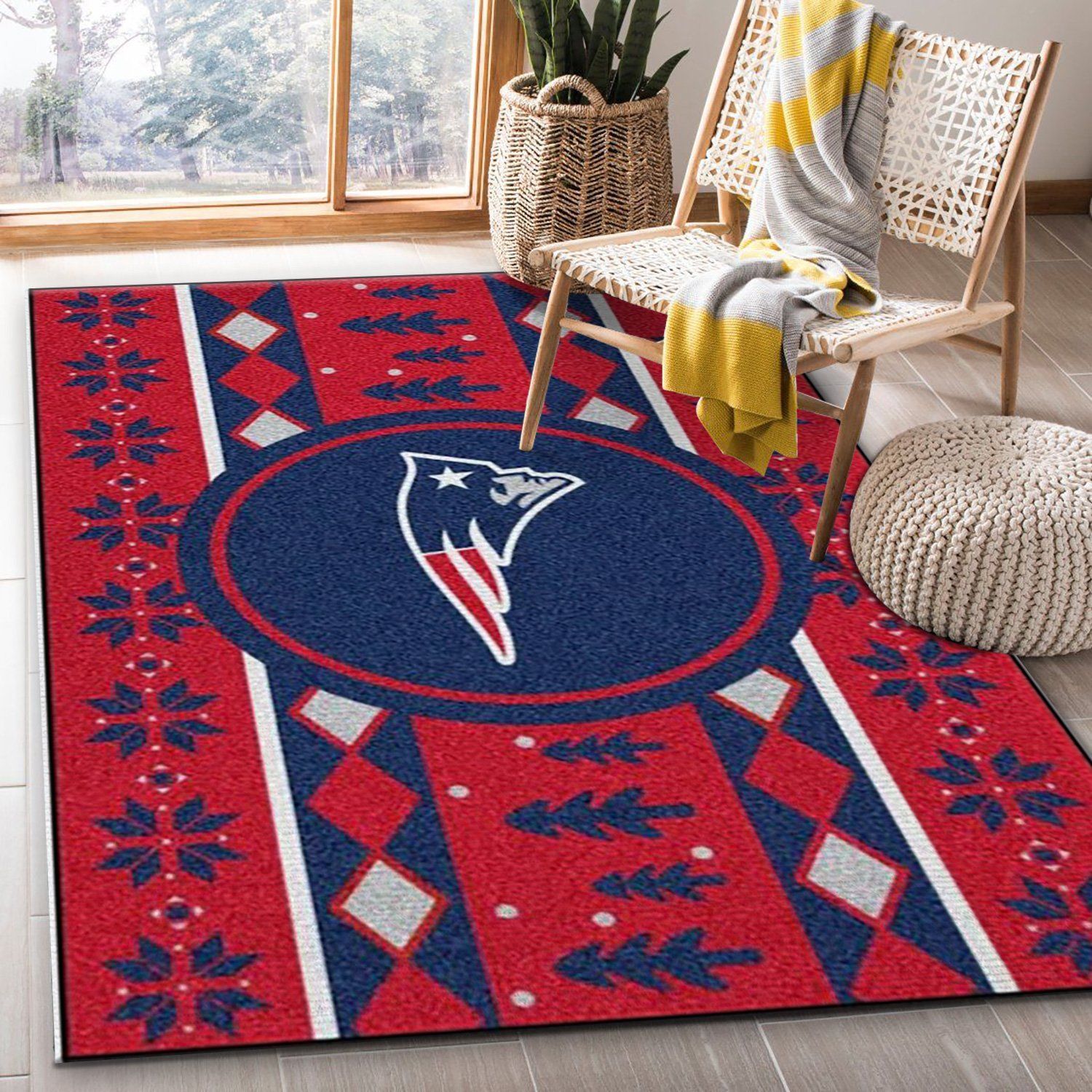 New England Patriots Nfl Area Rug Carpet, Bedroom Rug, Family Gift US Decor - Indoor Outdoor Rugs