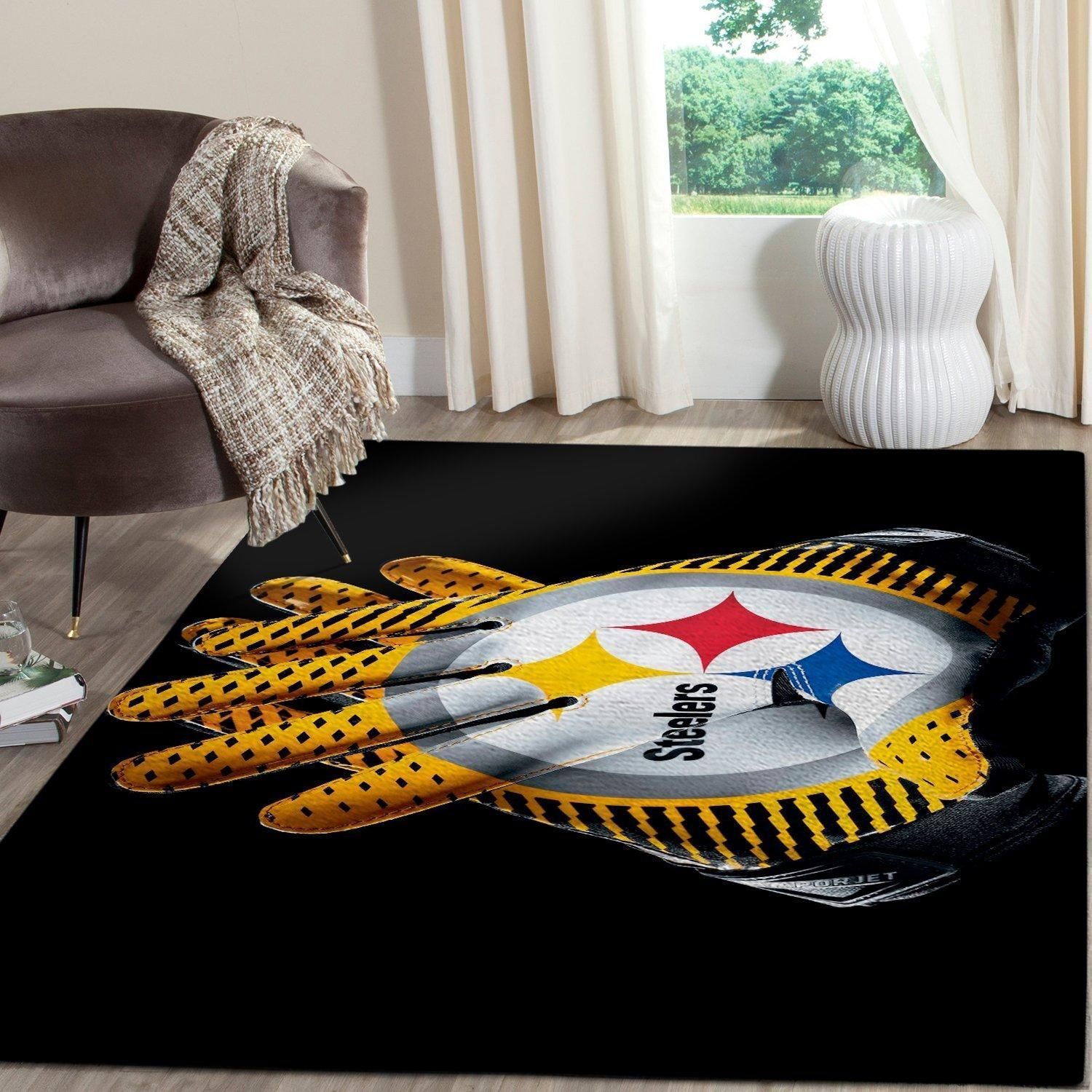 Pittsburgh Steelers 29725 Nfl Football Rug Room Carpet Sport Custom Area Floor Home Decor - Indoor Outdoor Rugs