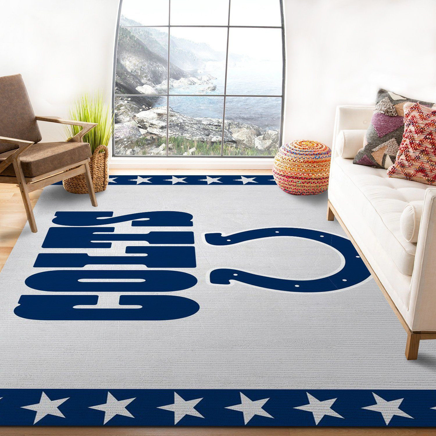 Indianapolis Colts Banner Nfl Logo Area Rug For Gift Bedroom Rug Home Decor Floor Decor - Indoor Outdoor Rugs