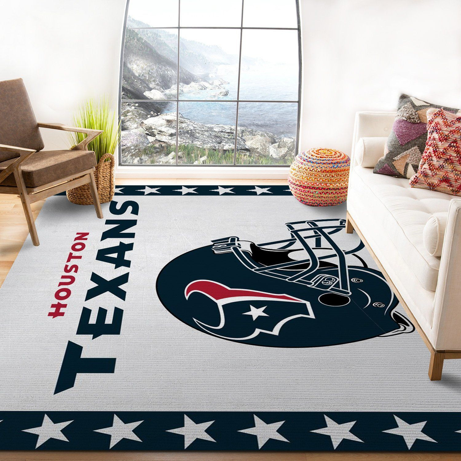 Houston Texans Banner Nfl Logo Area Rug For Gift Living Room Rug Home US Decor - Indoor Outdoor Rugs