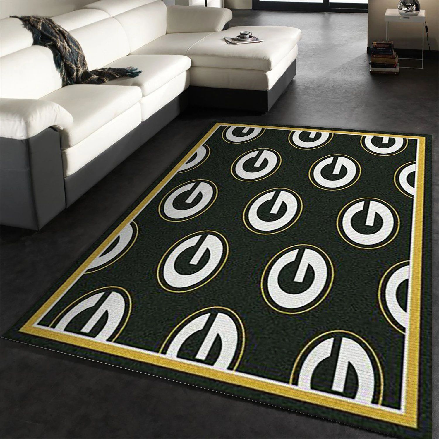 Green Bay Packers Repeat Rug Nfl Team Area Rug Carpet, Kitchen Rug, Home US Decor - Indoor Outdoor Rugs