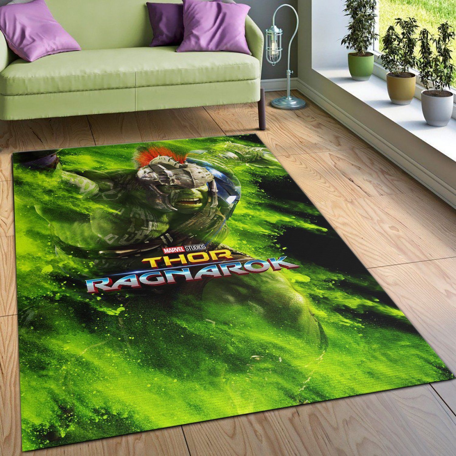 Thor Ragnarok Hulk Area Rug Carpet, Living Room Rug, US Gift Decor - Indoor Outdoor Rugs