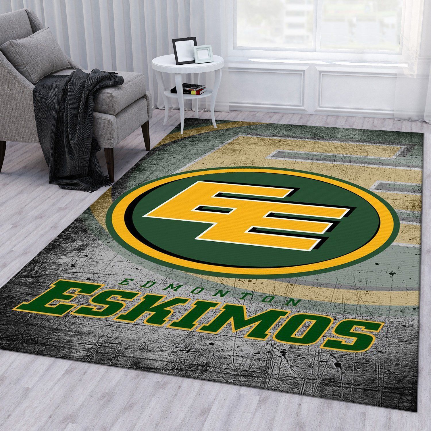 Edmonton Eskimos Nfl Rug Living Room Rug Home Decor Floor Decor - Indoor Outdoor Rugs