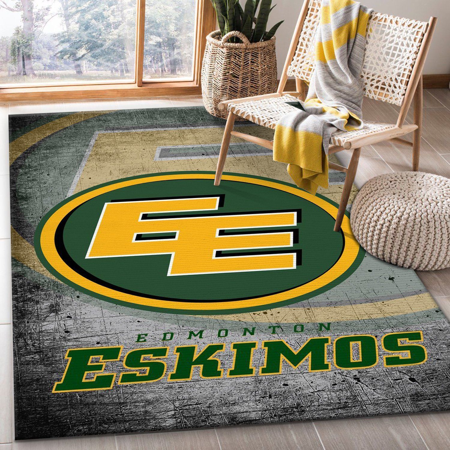 Edmonton Eskimos Nfl Rug Living Room Rug Home Decor Floor Decor - Indoor Outdoor Rugs