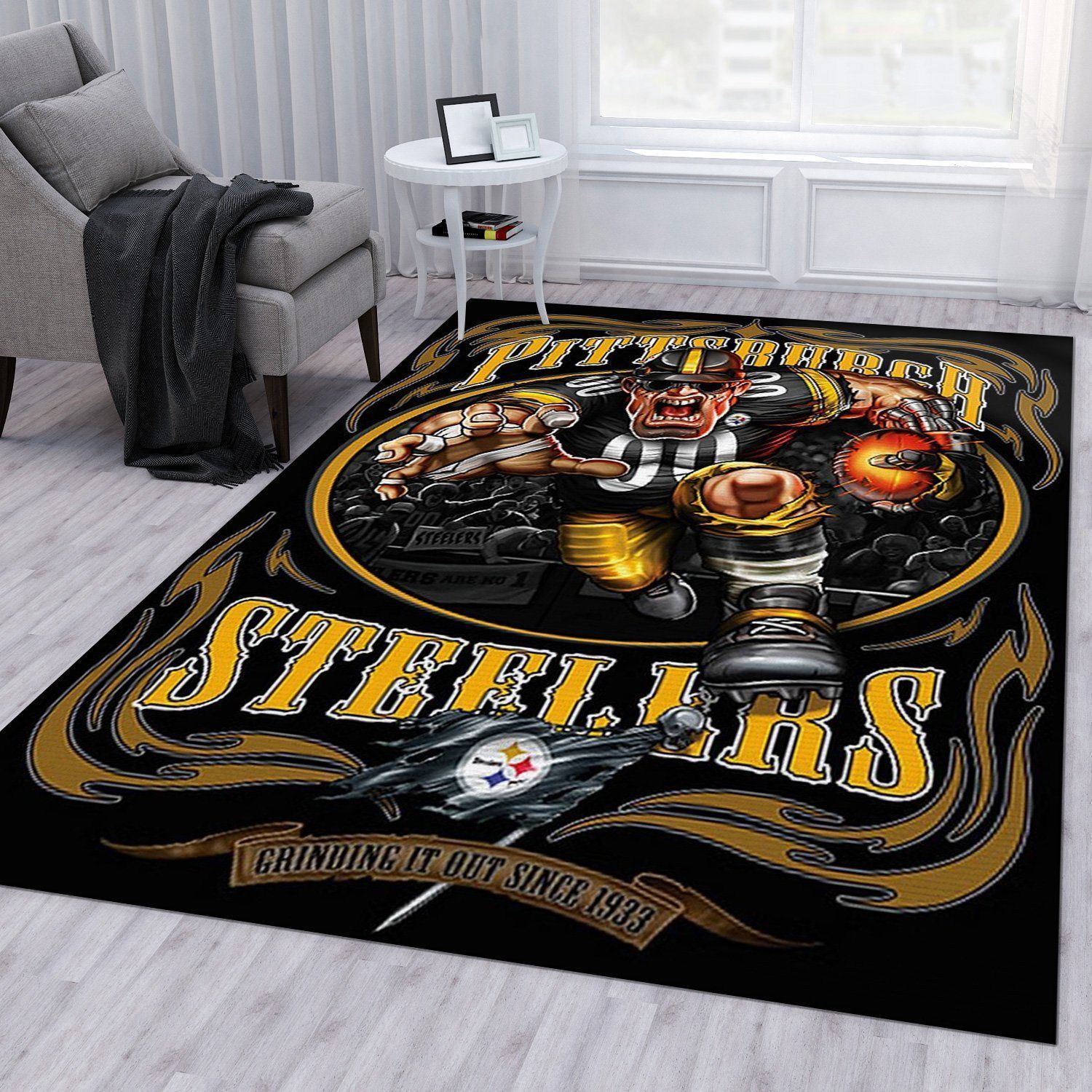 Pittsburgh Steelers 5 Nfl Area Rug For Gift Living Room Rug Home Decor Floor Decor - Indoor Outdoor Rugs