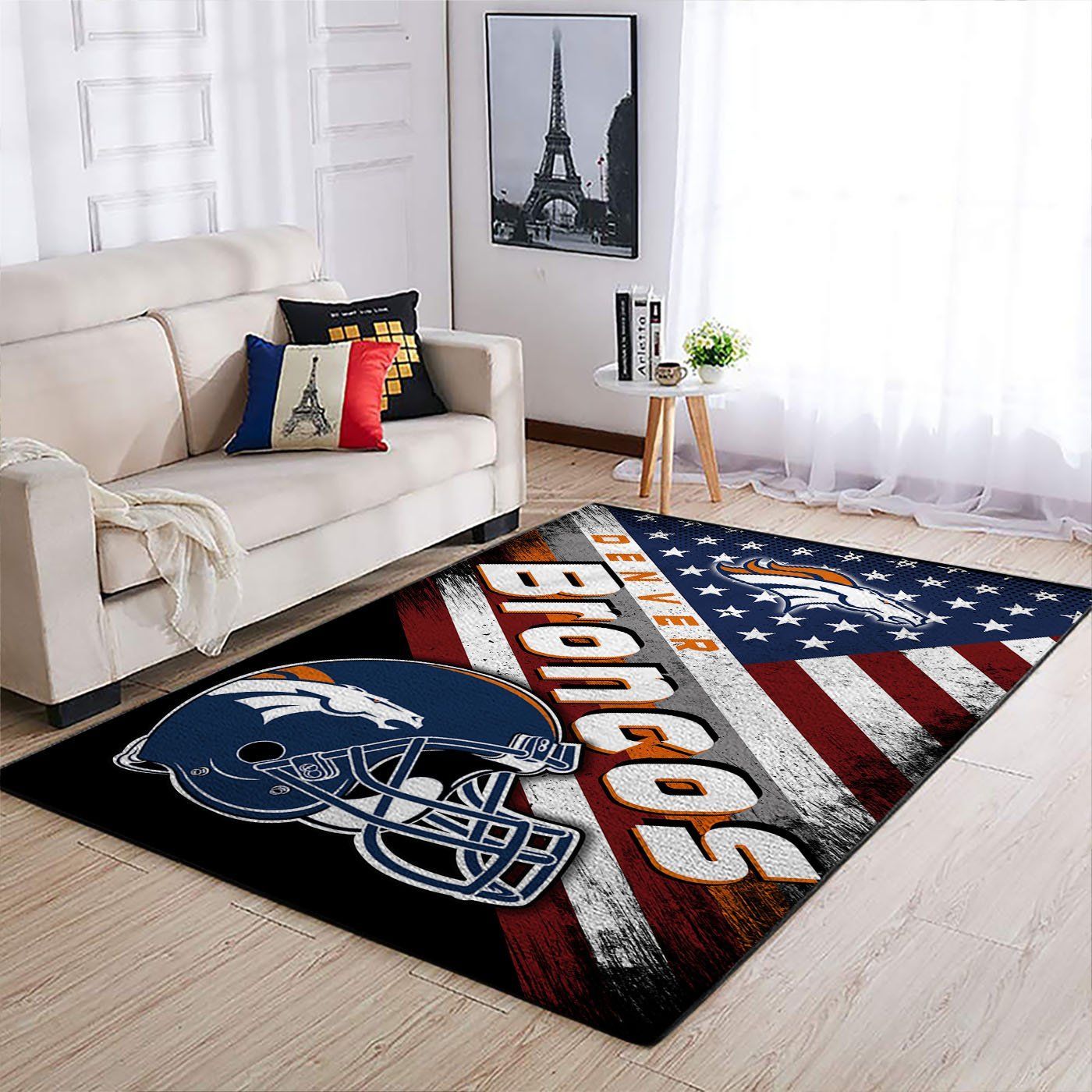 Denver Broncos Nfl Team Logo American Style Nice Gift Home Decor Rectangle Area Rug - Indoor Outdoor Rugs