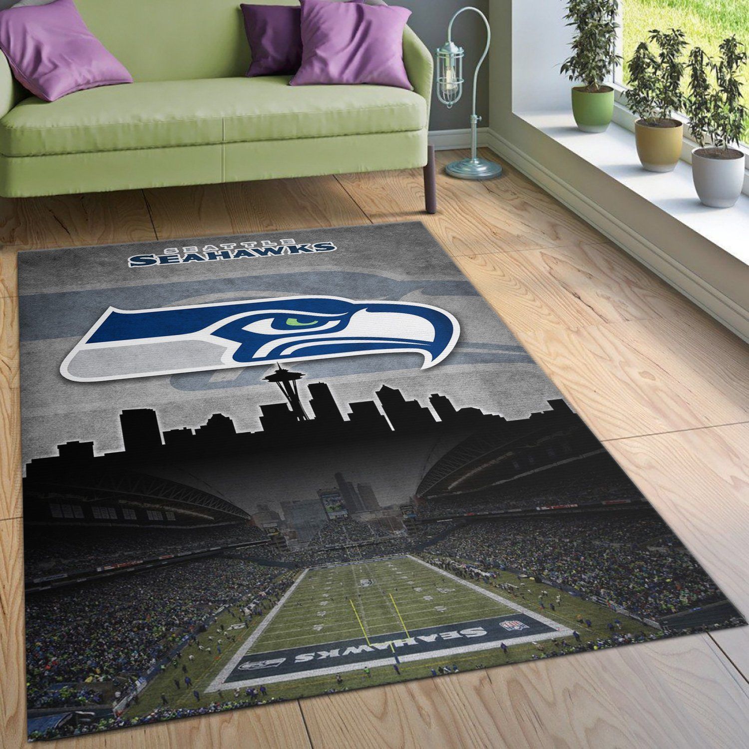 Seattle Seahawks NFL Rug Living Room Rug Christmas Gift US Decor - Indoor Outdoor Rugs