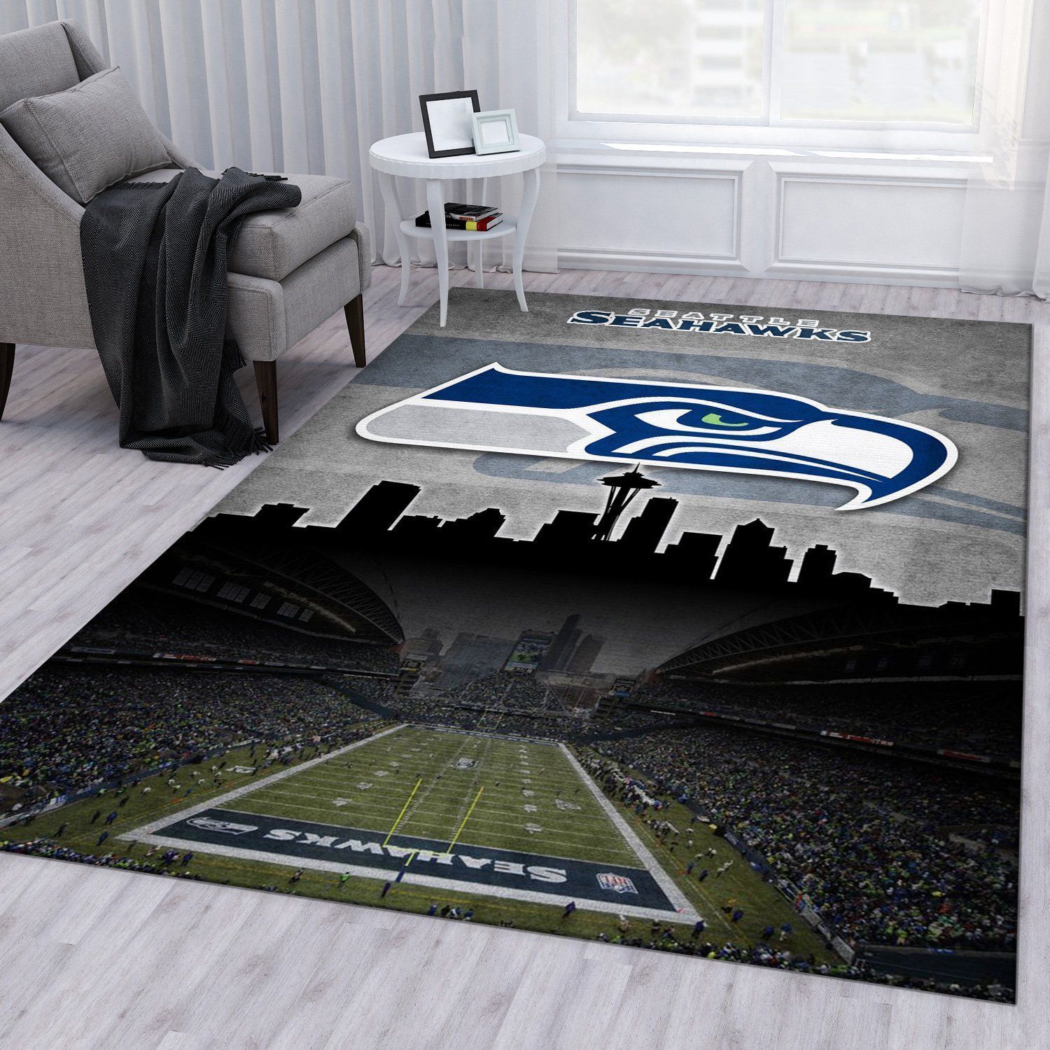 Seattle Seahawks NFL Rug Living Room Rug Christmas Gift US Decor - Indoor Outdoor Rugs