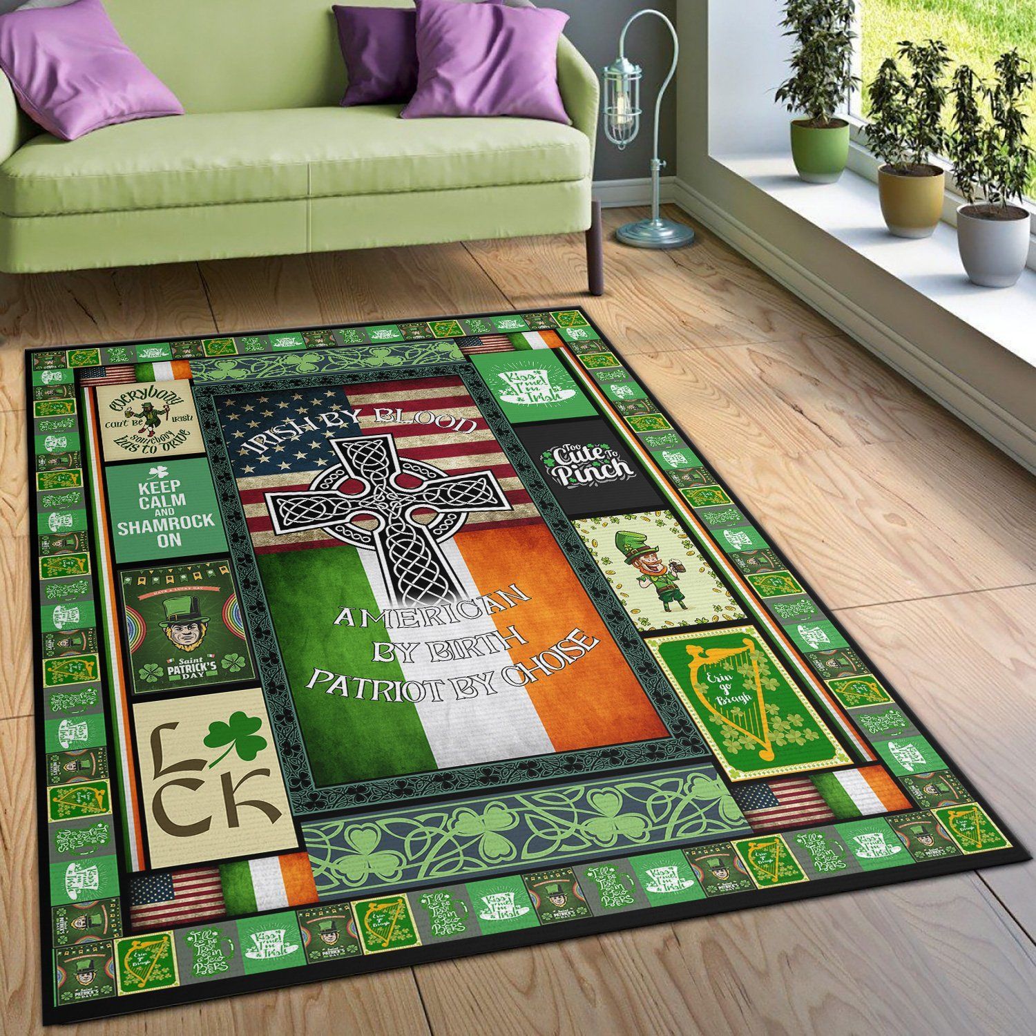 IRISH BY BLOOD AMERICAN BY BIRTH Area Rugs Living Room Carpet IR1401 Local Brands Floor Decor The US Decor - Indoor Outdoor Rugs