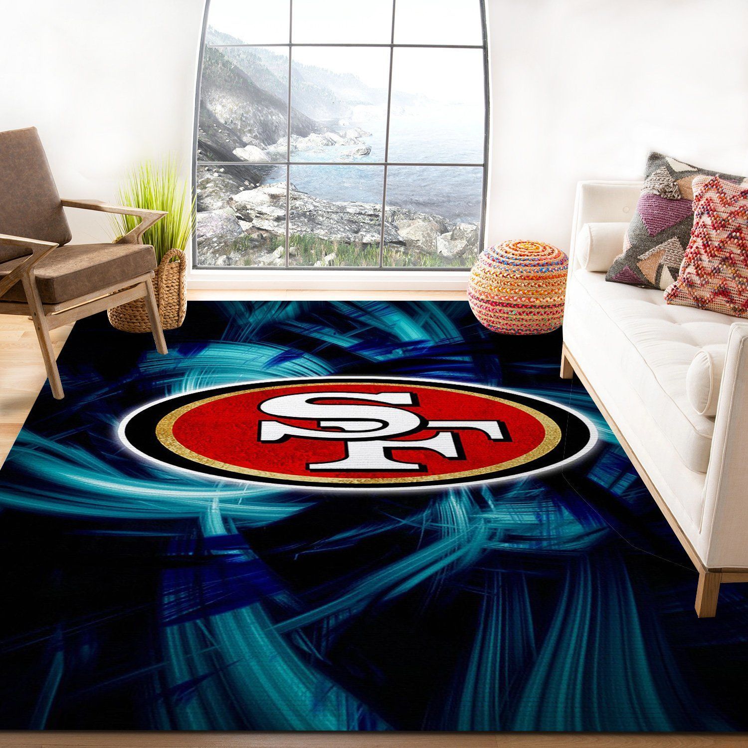 San Francisco 49ers Nfl Logo Area Rug For Gift Bedroom Rug Home US Decor - Indoor Outdoor Rugs