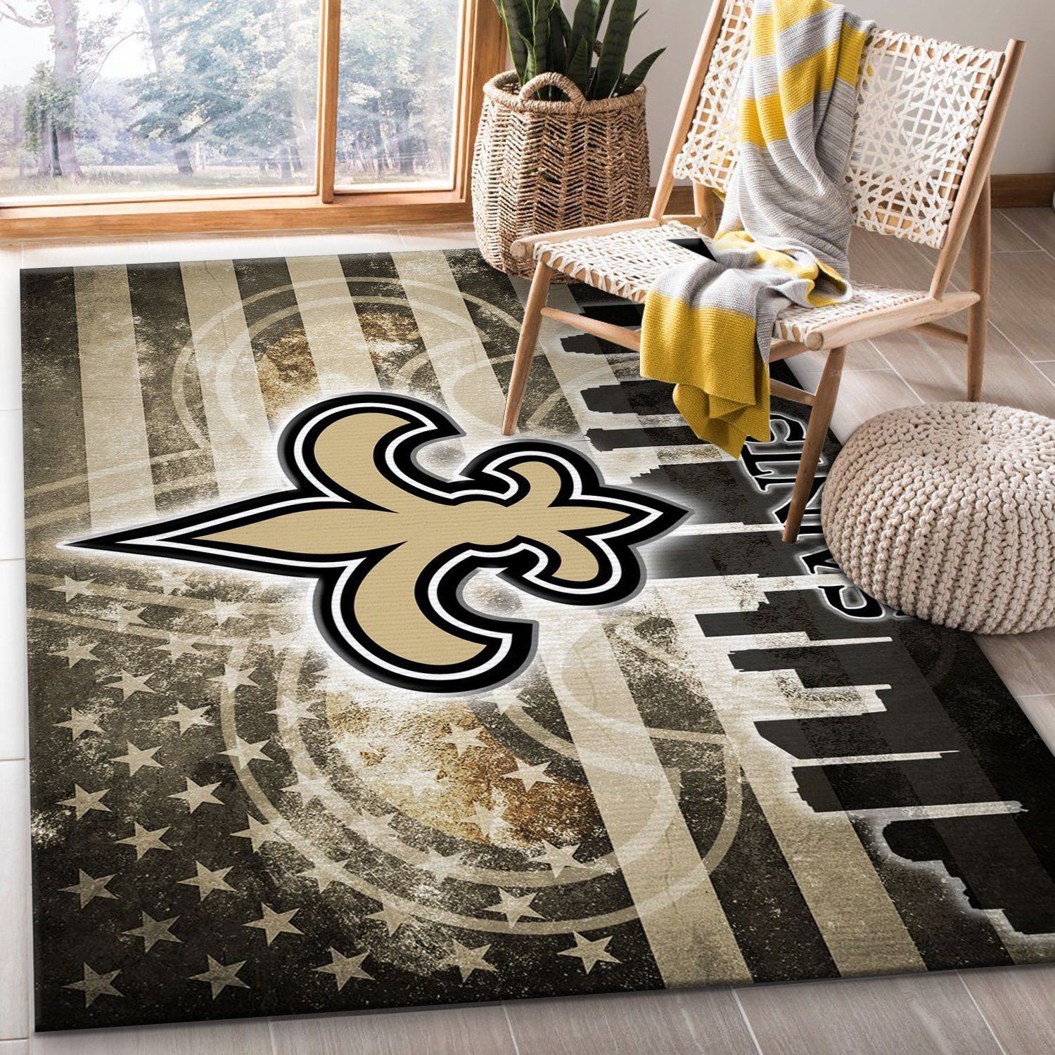 New Orleans Saints NFL Area Rug Living Room Rug Home US Decor - Indoor Outdoor Rugs