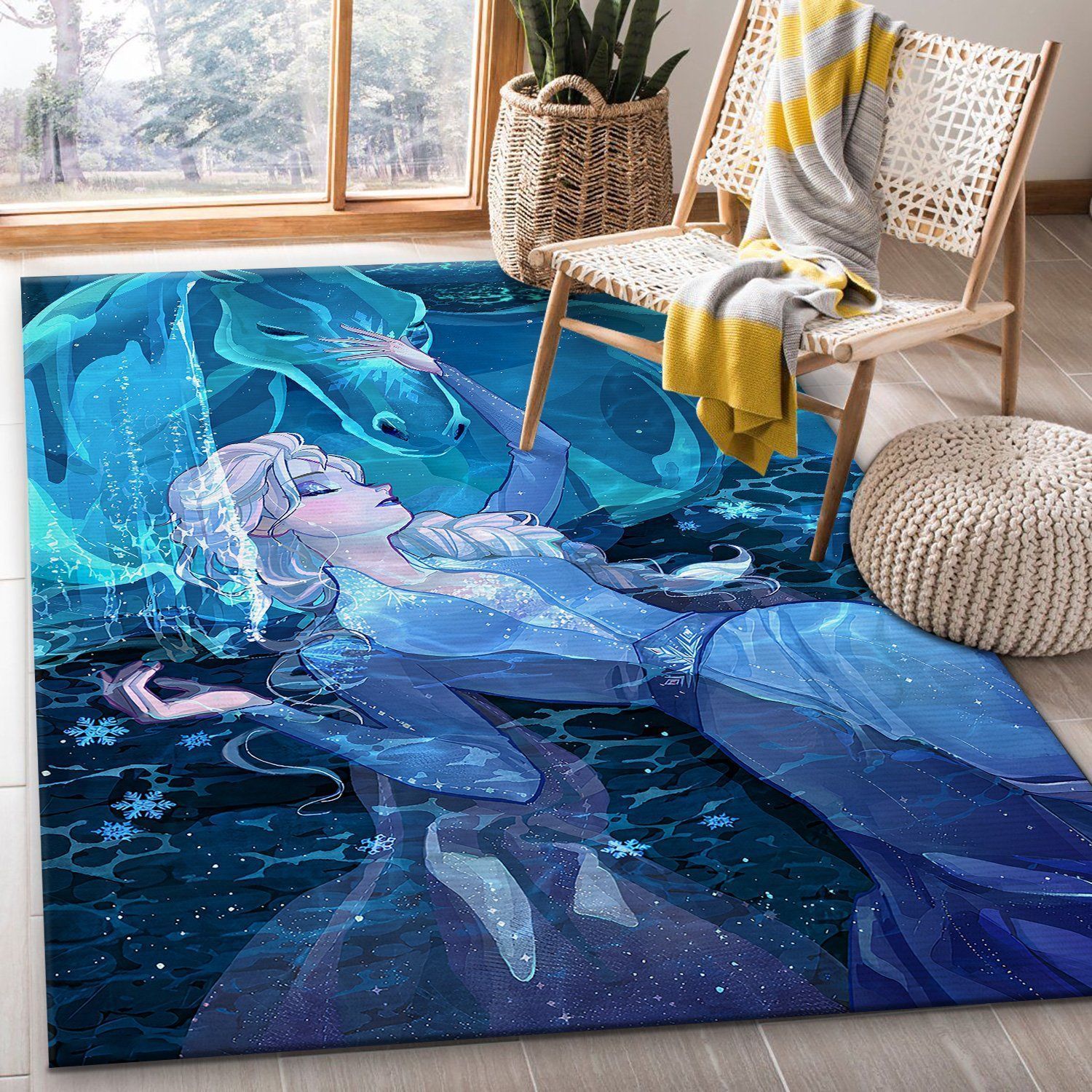 Elsa Frozen Disney Princess Disney Movies Area Rugs Living Room Carpet Floor Decor The US Decor - Indoor Outdoor Rugs