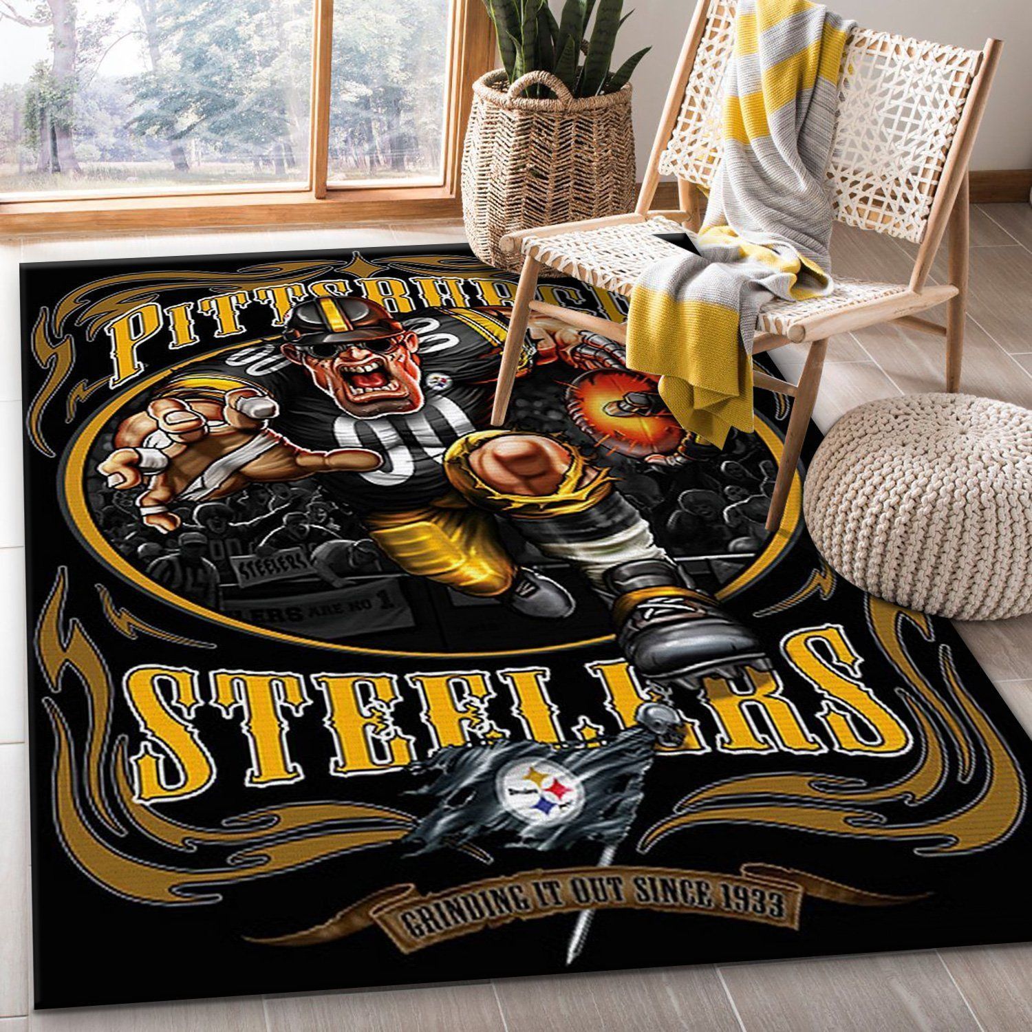 Pittsburgh Steelers 5 Nfl Area Rug For Gift Living Room Rug Home Decor Floor Decor - Indoor Outdoor Rugs