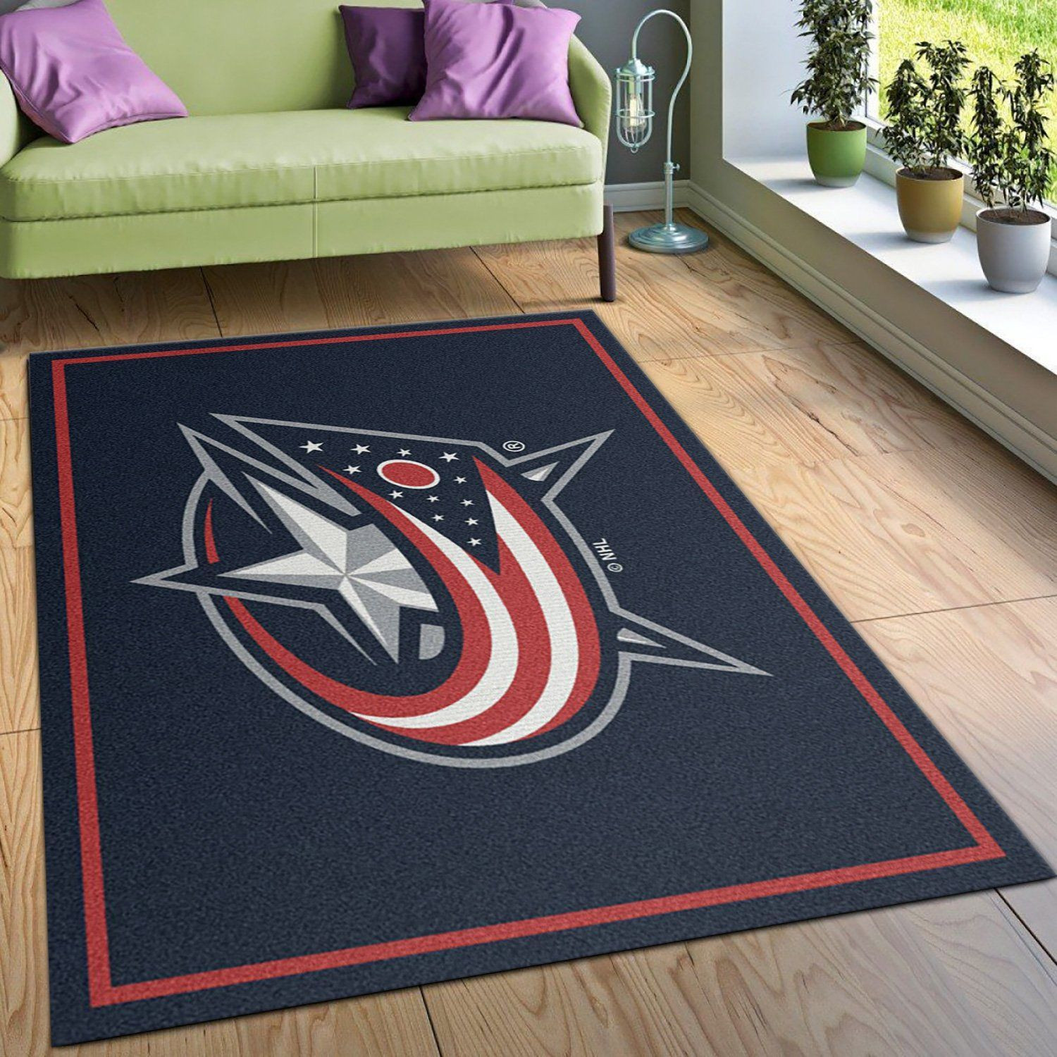 Nhl Spirit Columbus Bluejackets Area Rug Carpet, Bedroom Rug, Family Gift US Decor - Indoor Outdoor Rugs