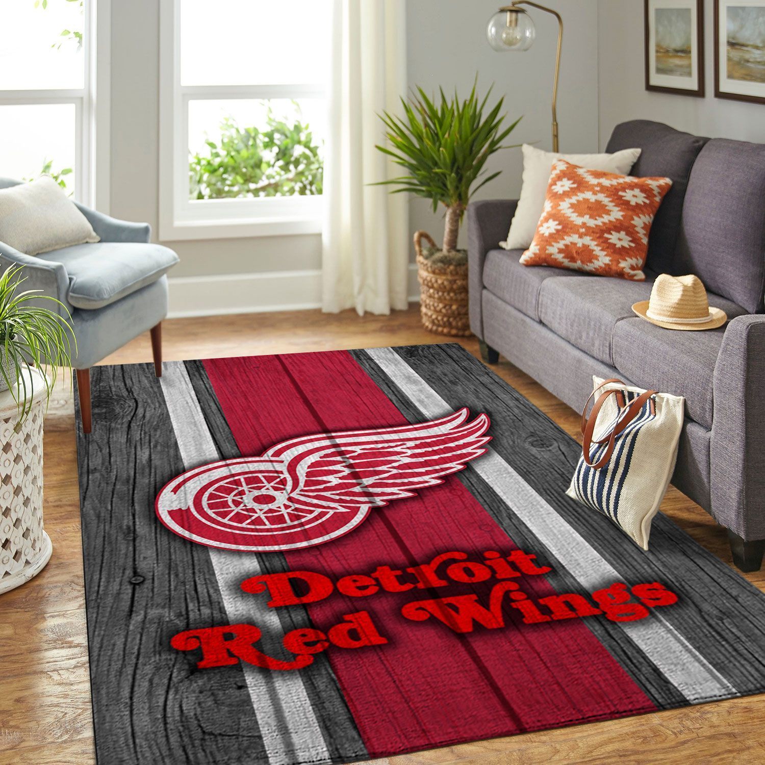 Detroit Red Wings Team Logo Style Nice Gift Home Decor Rectangle Area Rug - Indoor Outdoor Rugs