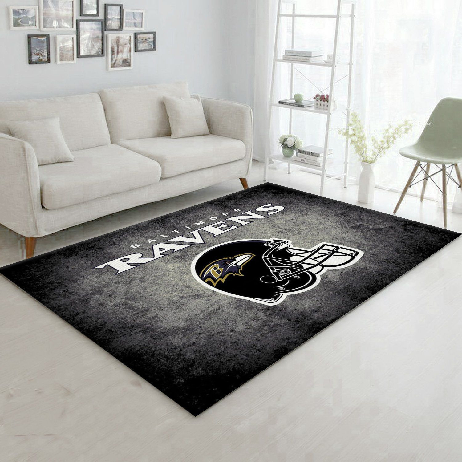 Baltimore Ravens Imperial Distressed Rug NFL Area Rug Carpet, Kitchen Rug, Family Gift US Decor - Indoor Outdoor Rugs