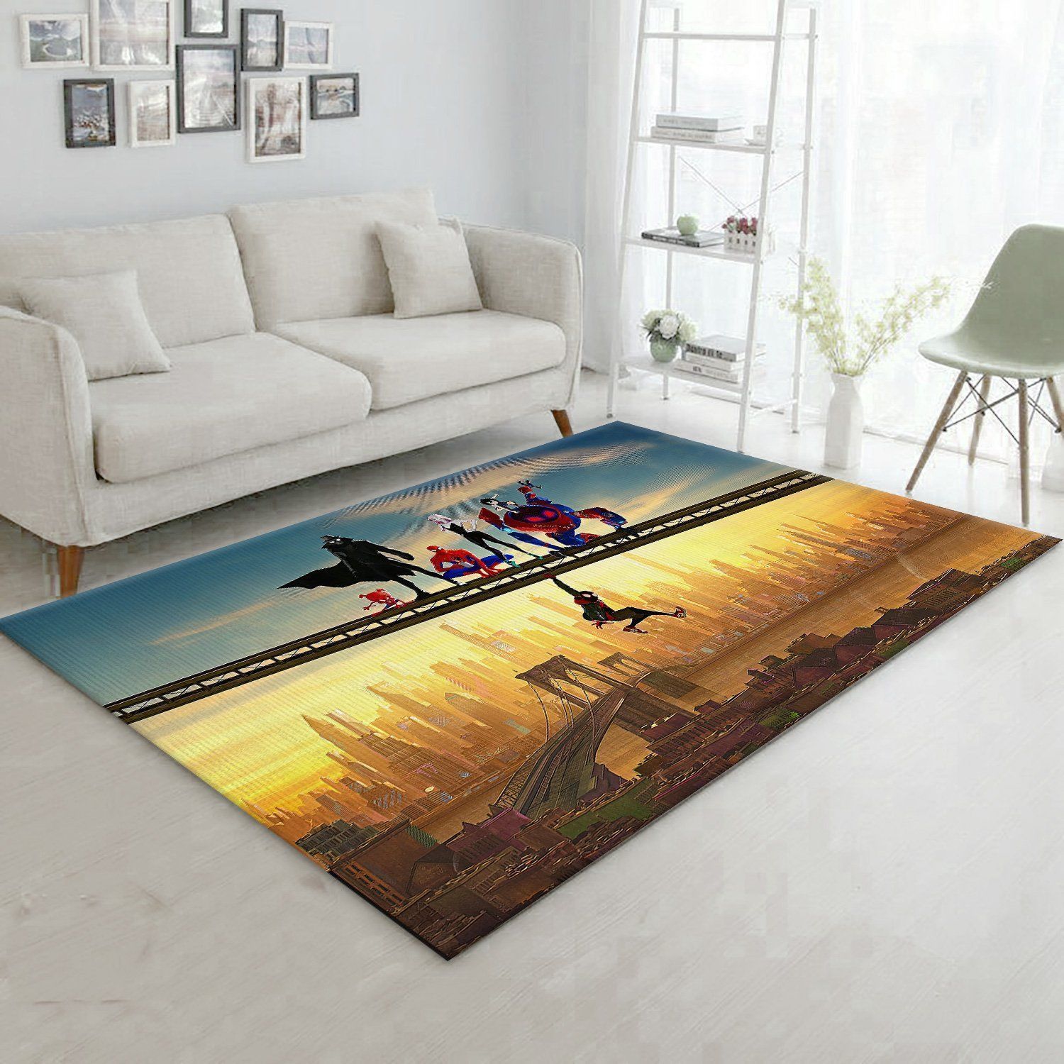 Into The Spider Verse Spider Man Miles Morales Rug Area Rug Floor Decor - Indoor Outdoor Rugs