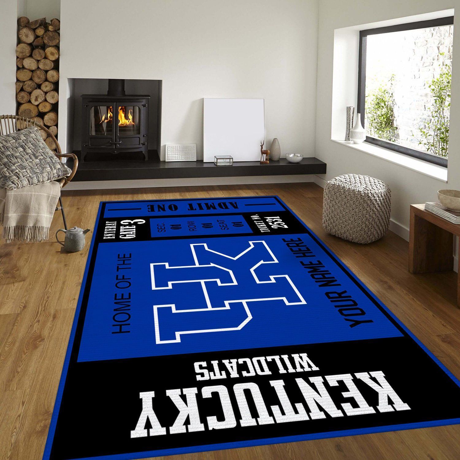 Kentucky Wildcats Ncaa Customizable Rug, Bedroom Rug - Floor US Decor - Indoor Outdoor Rugs