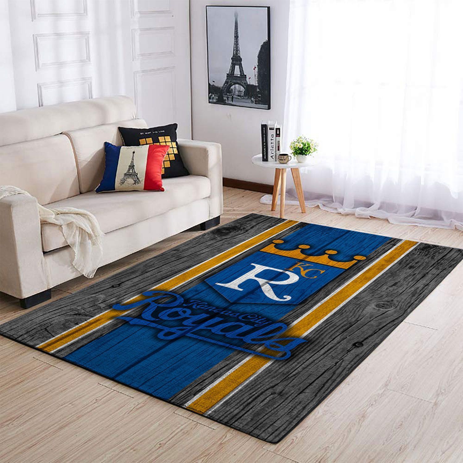 Kansas City Royals Mlb Team Logo Wooden Style Style Nice Gift Home Decor Rectangle Area Rug - Indoor Outdoor Rugs