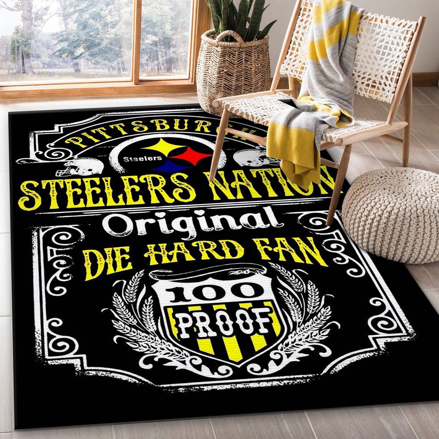 Steelers Die Hard Nfl Area Rug Bedroom Rug US Gift Decor - Indoor Outdoor Rugs