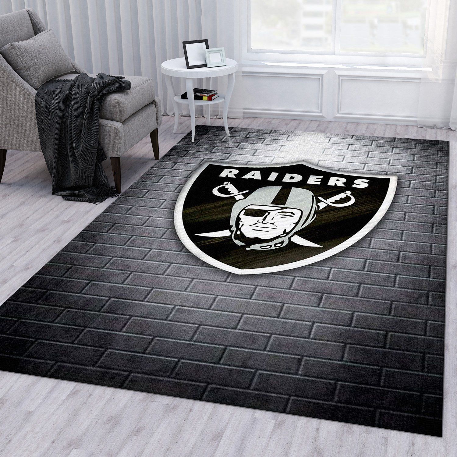 Oakland Raiders Nfl Area Rug Bedroom Rug Family Gift US Decor - Indoor Outdoor Rugs