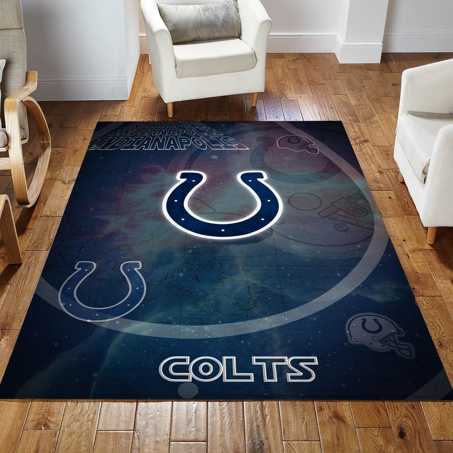 Indianapolis Colts Nfl Area Rug Living Room Rug Home Decor Floor Decor - Indoor Outdoor Rugs