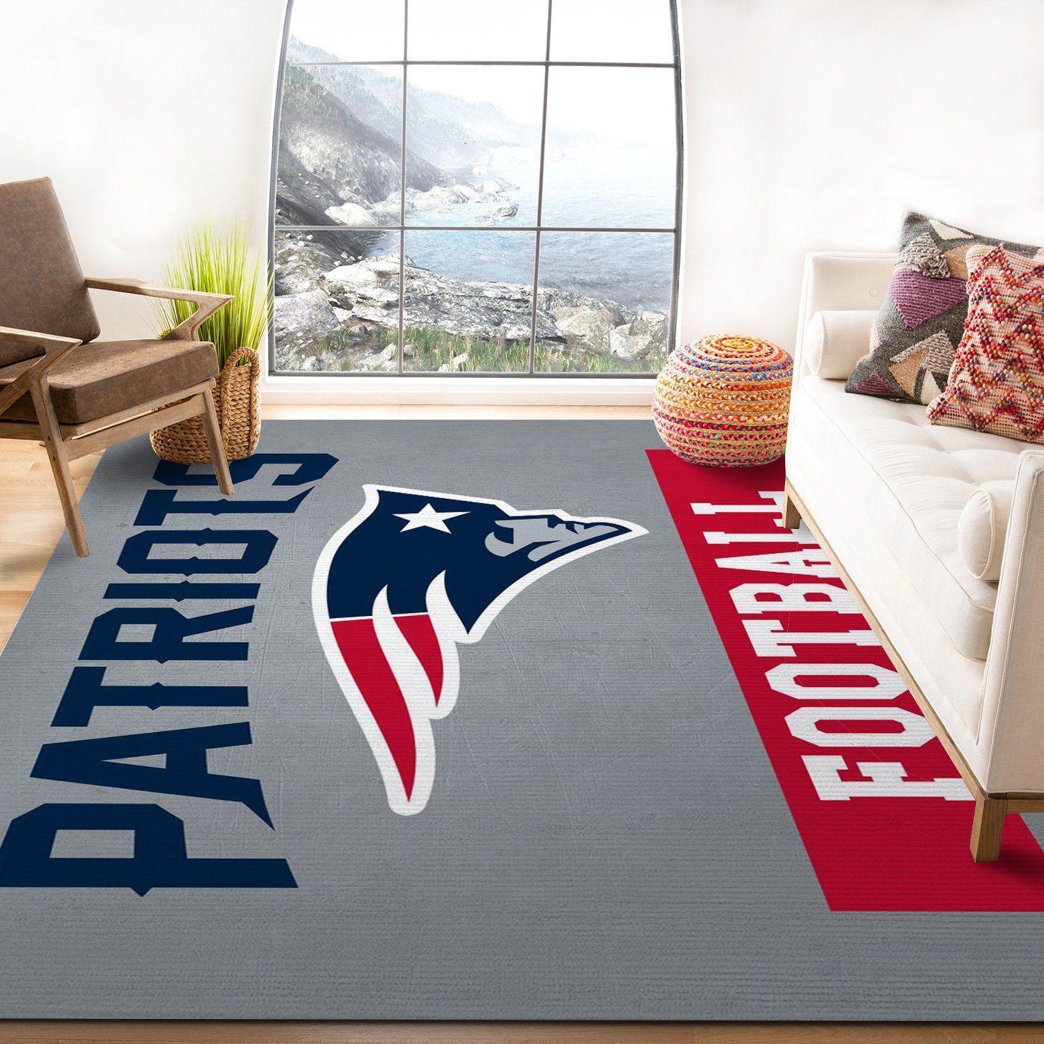 New England Patriots Nfl Logo Area Rug For Gift Living Room Rug US Gift Decor - Indoor Outdoor Rugs