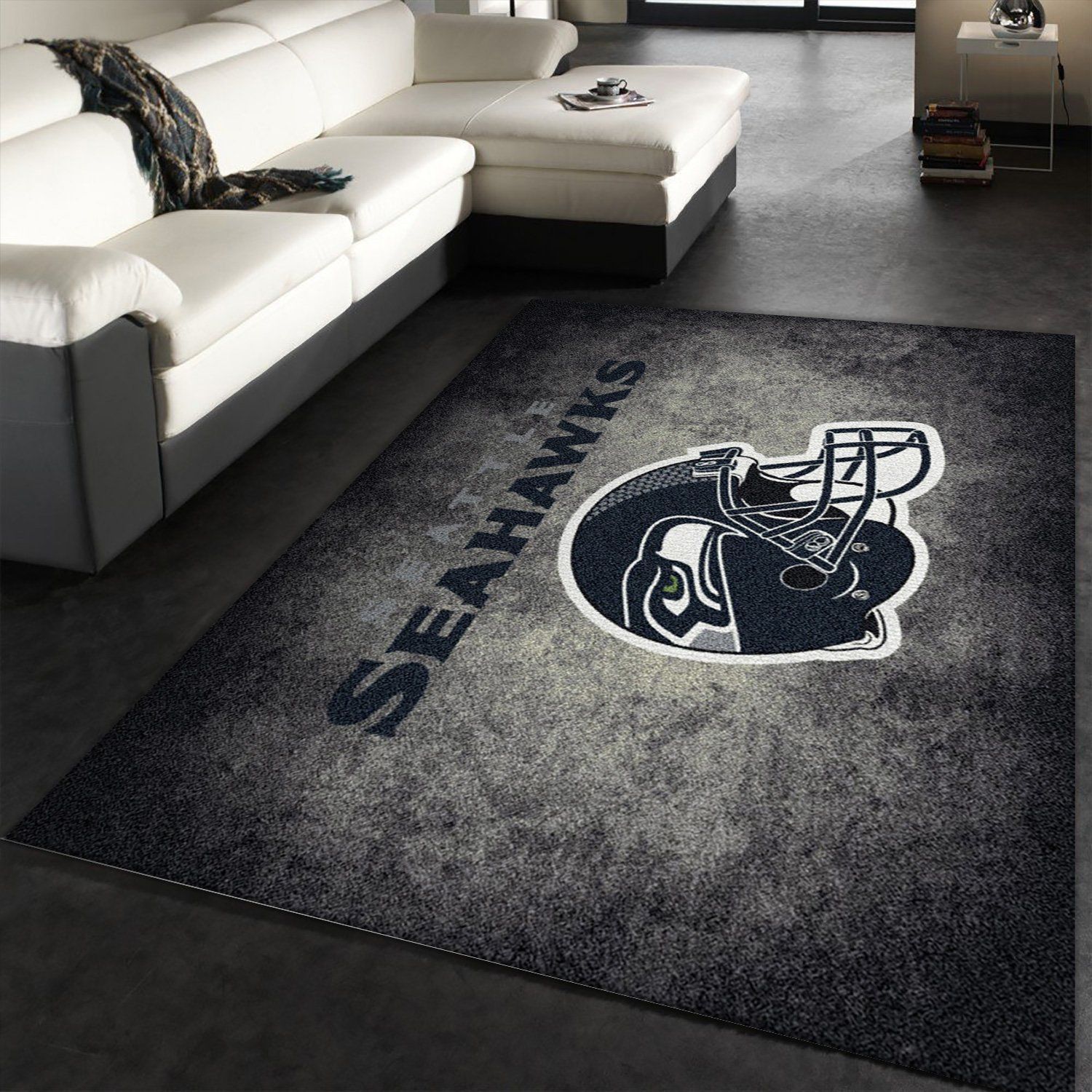 Milliken Nfl Distressed Helmet Seattle Seahawks Area Rug Area Rug Carpet, Bedroom Rug, Home Decor Floor Decor - Indoor Outdoor Rugs