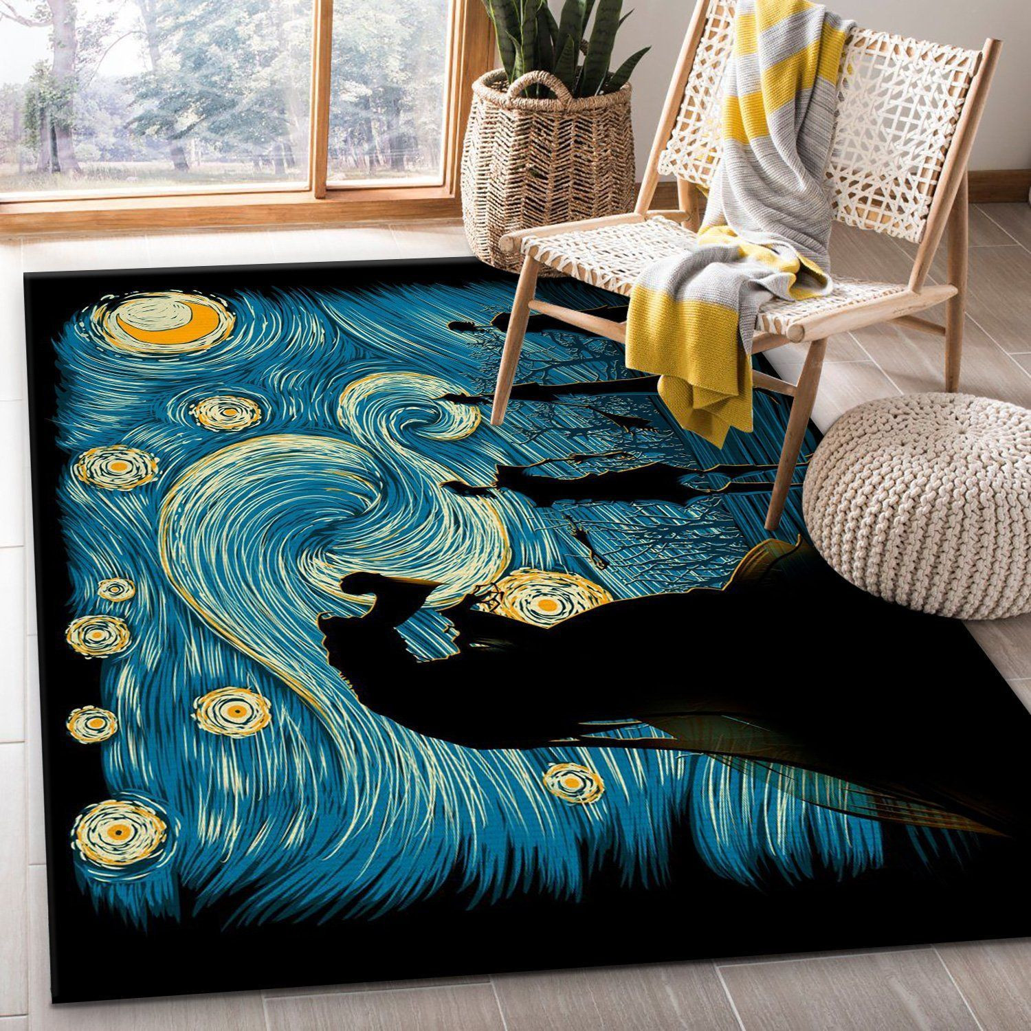 Starry Hallows Starry Art Area Rug, Living room and bedroom Rug, Christmas Gift US Decor - Indoor Outdoor Rugs