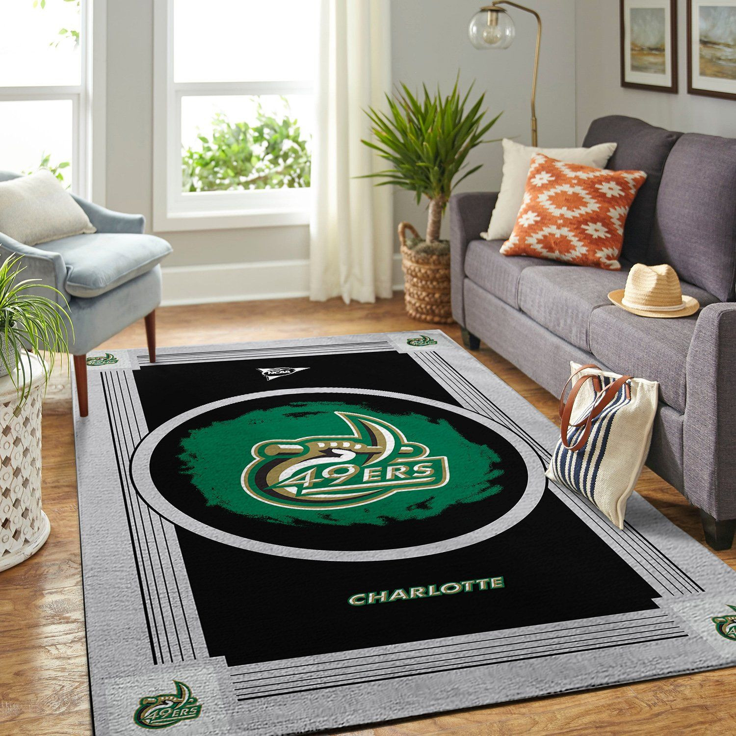 Charlotte 49ers Ncaa Team Logo Nice Gift Home Decor Rectangle Area Rug - Indoor Outdoor Rugs