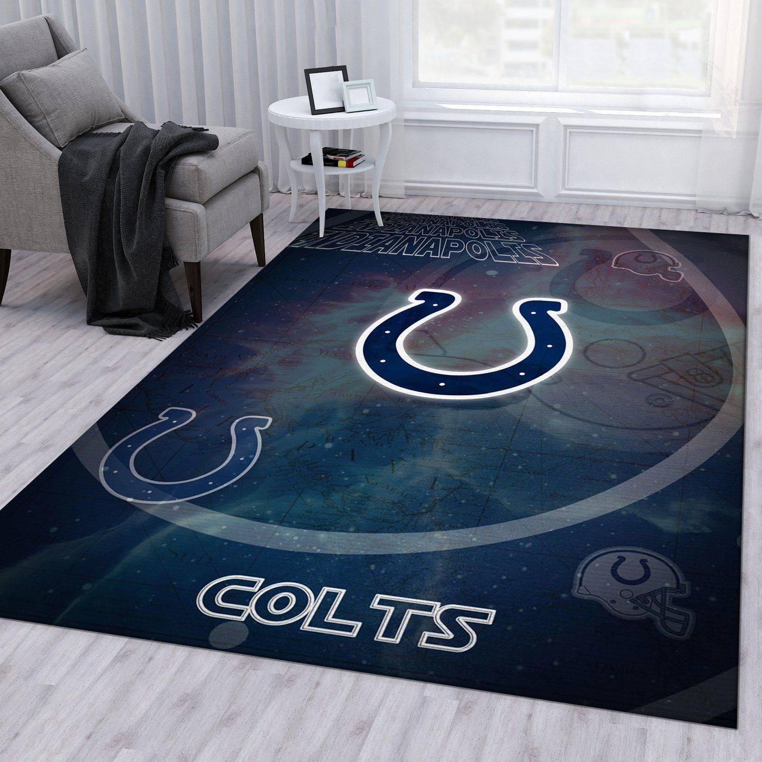 Indianapolis Colts Nfl Area Rug Living Room Rug Home Decor Floor Decor - Indoor Outdoor Rugs