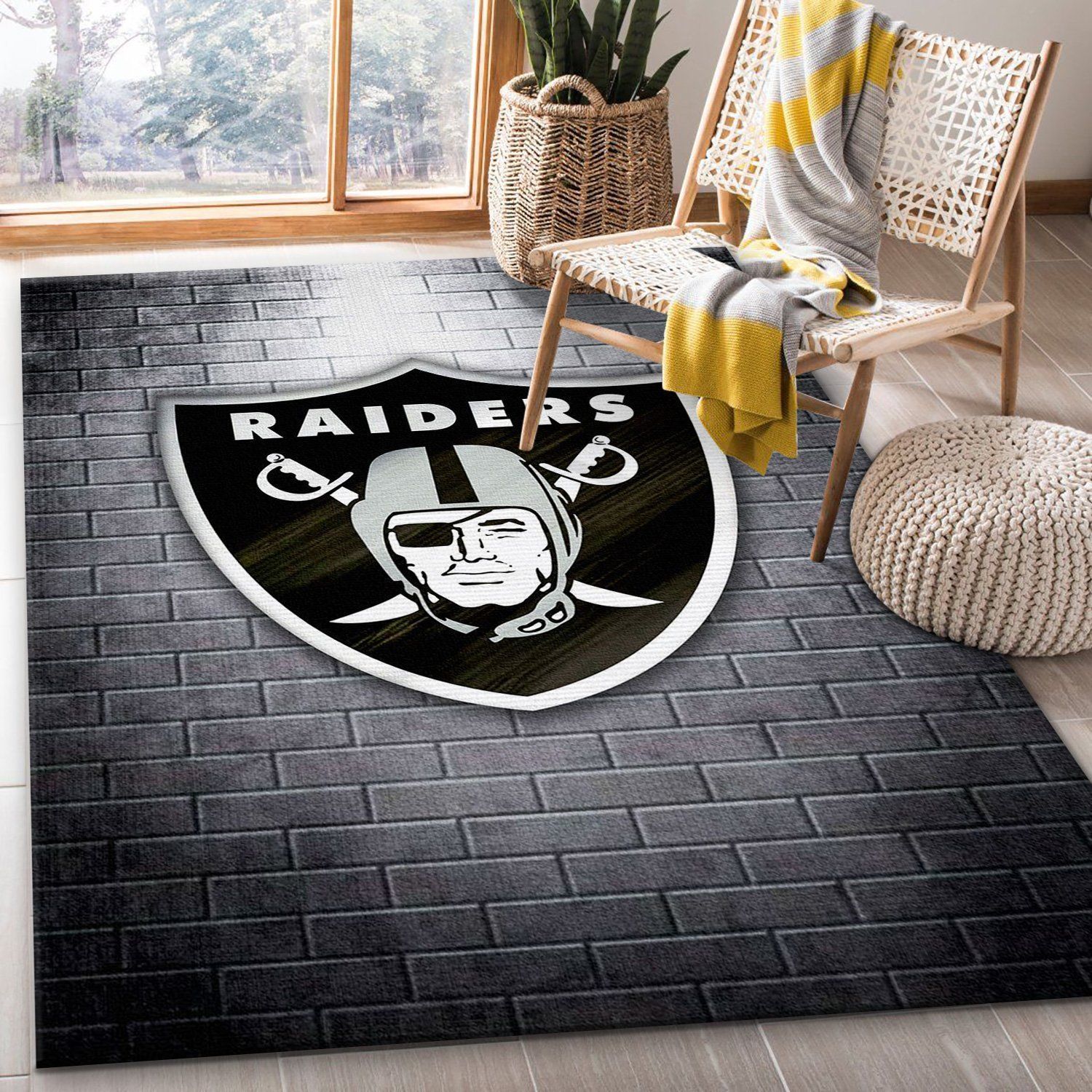 Oakland Raiders Nfl Area Rug Bedroom Rug Family Gift US Decor - Indoor Outdoor Rugs