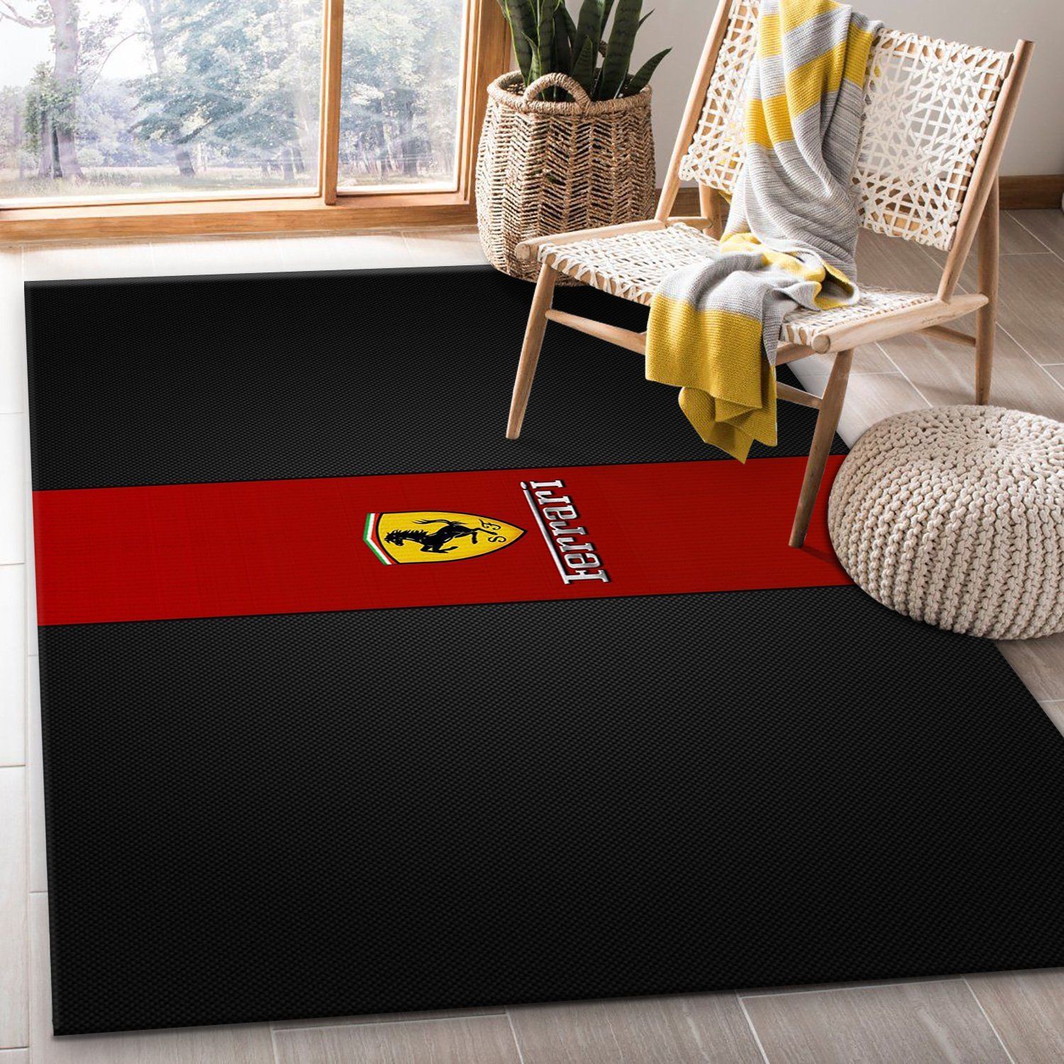 Cool Ferrari Logo Area Rug For Christmas Living Room Home Decor Floor Decor - Indoor Outdoor Rugs