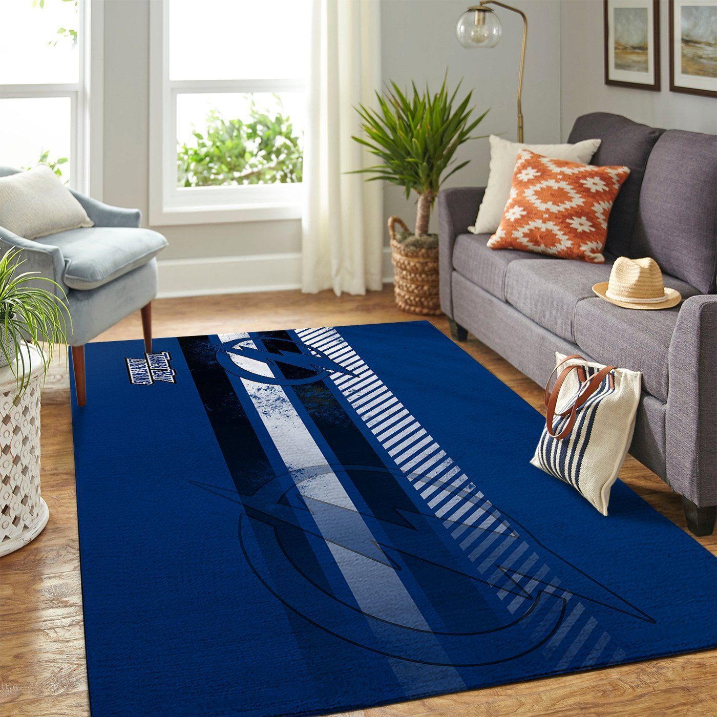 Tampa Bay Lightning Nhl Team Logo Nice Gift Home Decor Rectangle Area Rug - Indoor Outdoor Rugs