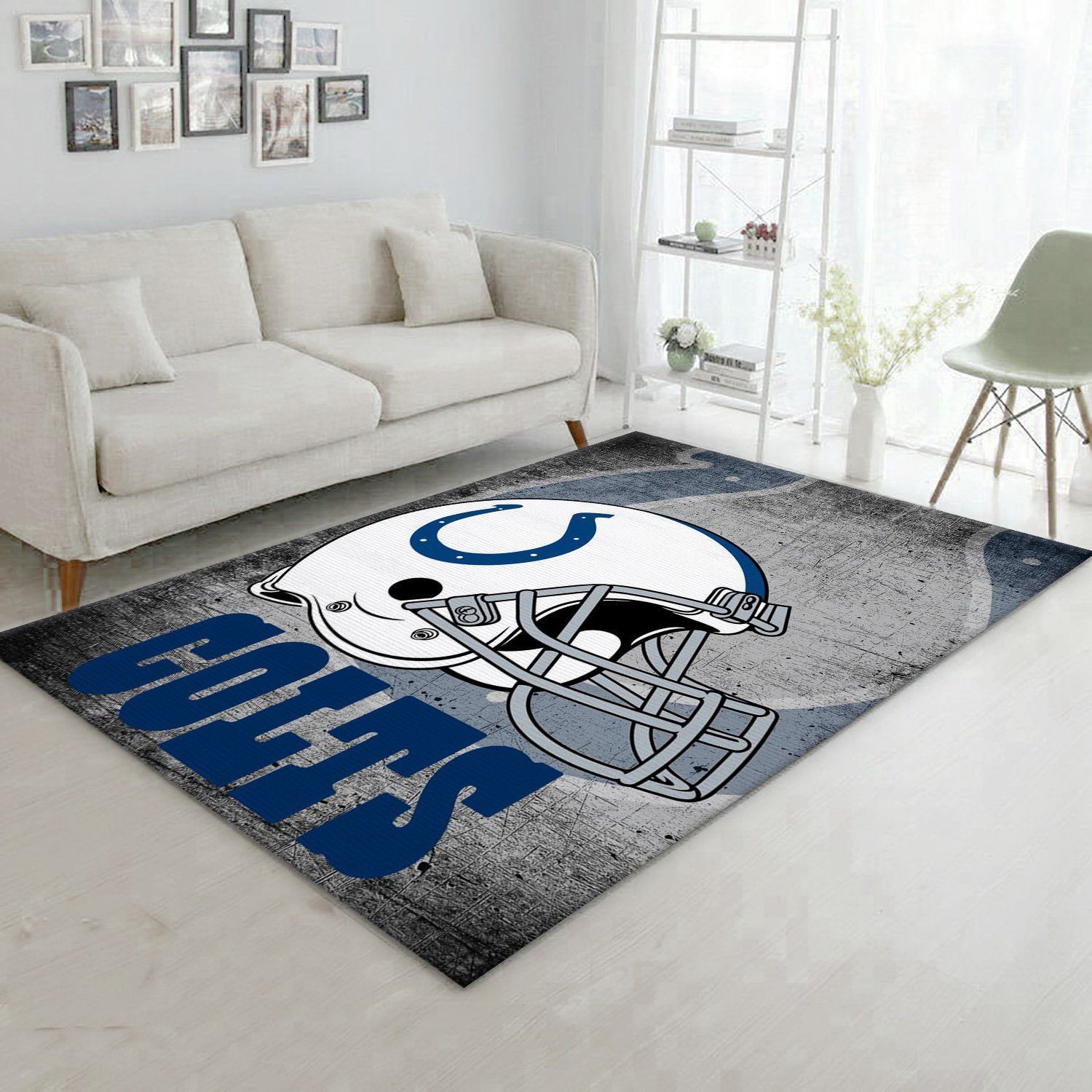 Indianapolis Colts Helmet Nfl Football Team Area Rug For Gift Living Room Rug Home US Decor - Indoor Outdoor Rugs