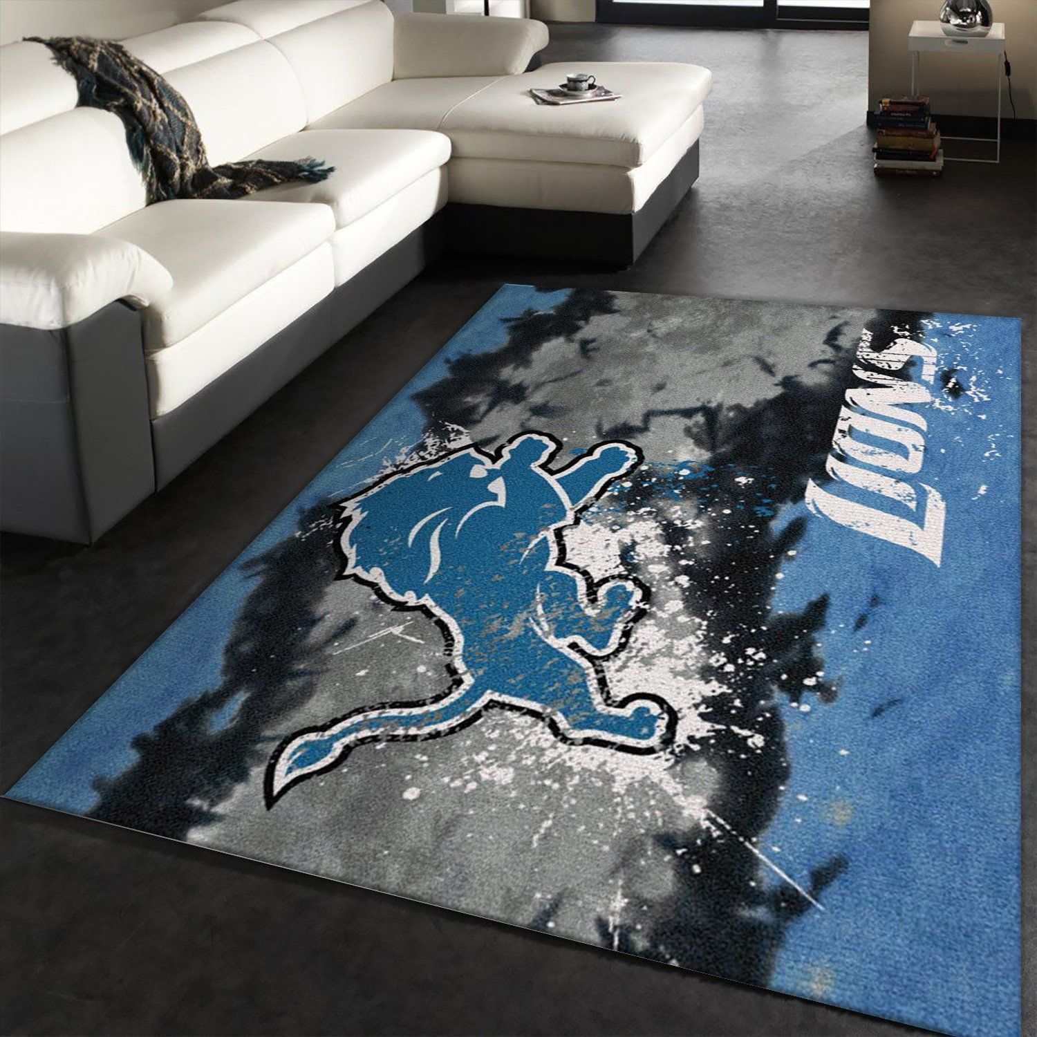 Detroit Lions Fade Rug Nfl Team Area Rug, Kitchen Rug, Family Gift US Decor - Indoor Outdoor Rugs