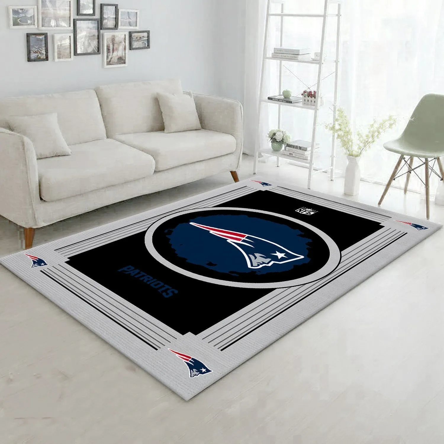 New England Patriots NFL Team Logo Area Rugs Living Room Carpet Floor Decor The US Decor - Indoor Outdoor Rugs