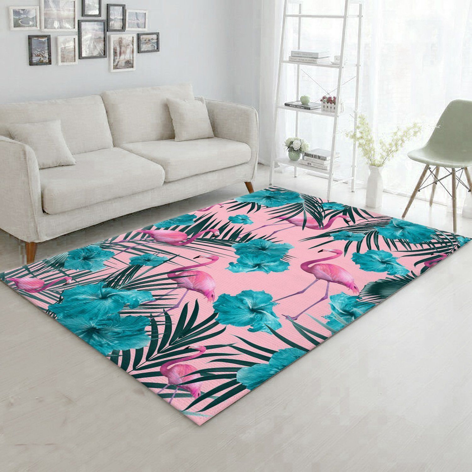 Flamingo Hibiscus 1 Area Rug For Christmas, Kitchen Rug, Home Decor Floor Decor - Indoor Outdoor Rugs