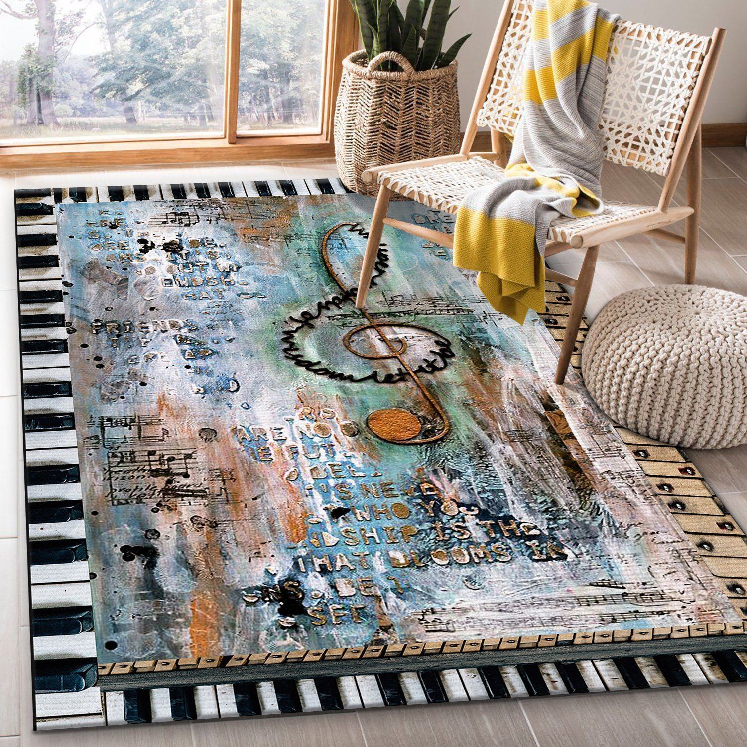 Music Note Rug Housewarming Gift Ideas - Indoor Outdoor Rugs