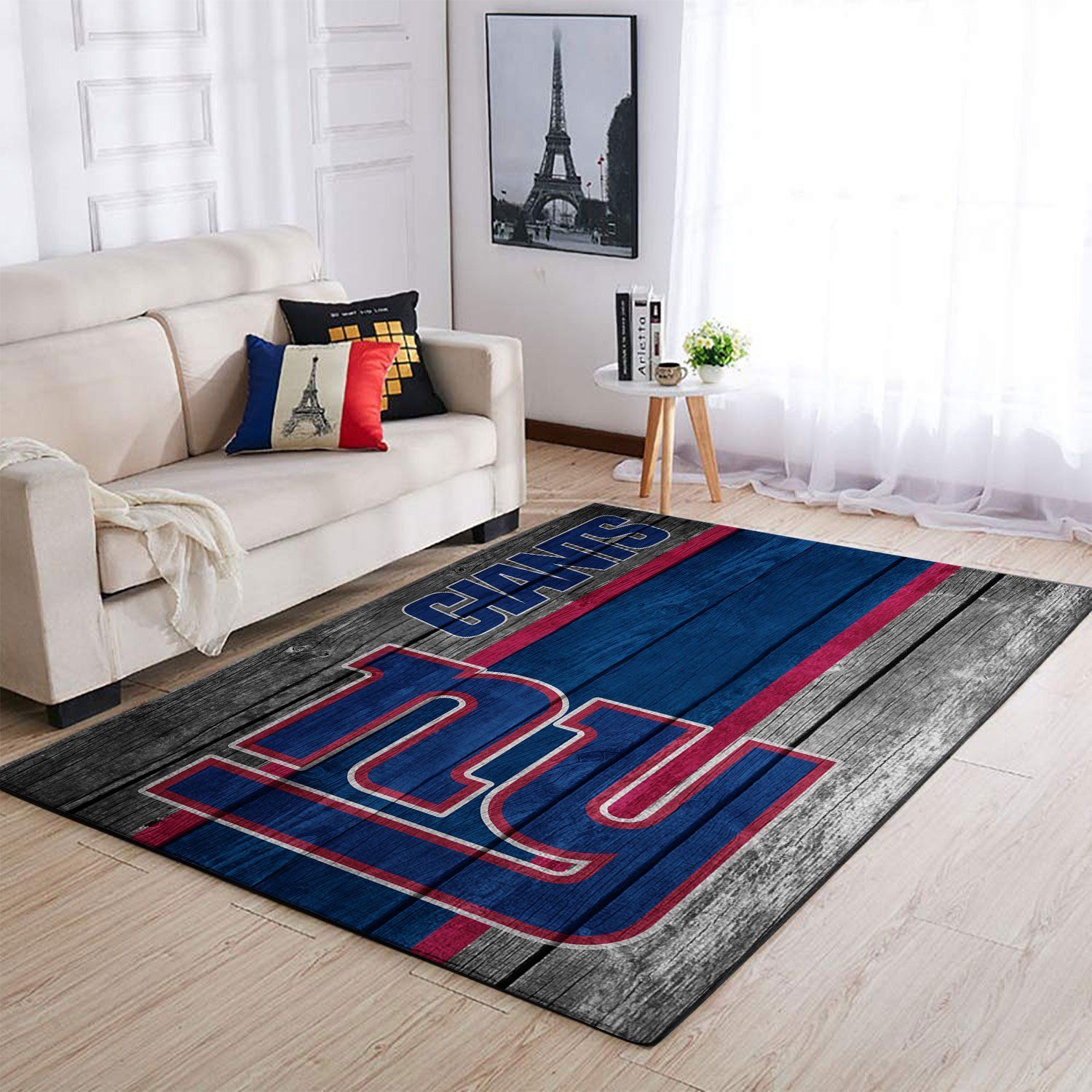 New York Giants Nfl Team Logo Wooden Style Style Nice Gift Home Decor Rectangle Area Rug - Indoor Outdoor Rugs