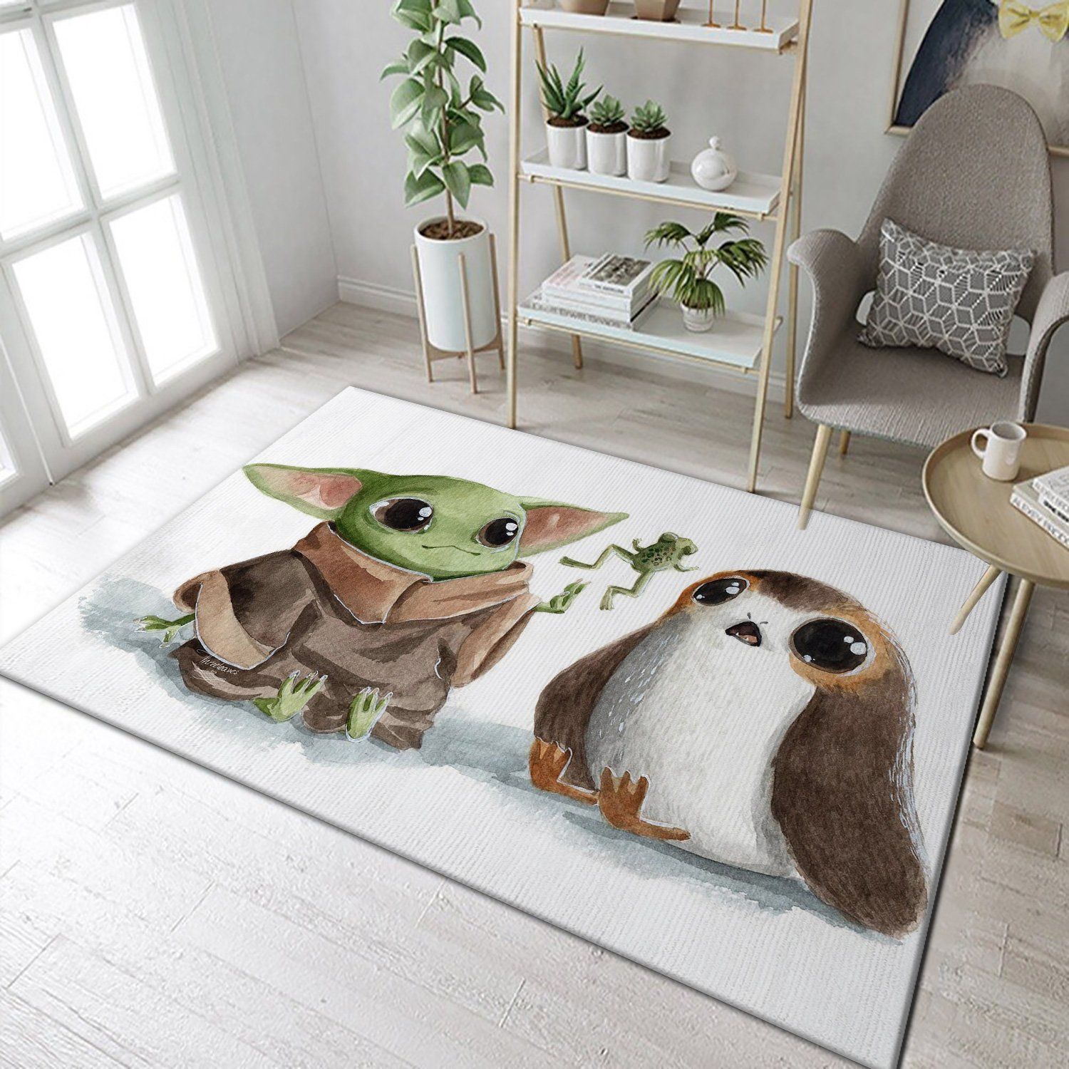 Baby Yoda Adorable Area Rug Geeky Carpet home decor Bedroom Living Room decor - Indoor Outdoor Rugs