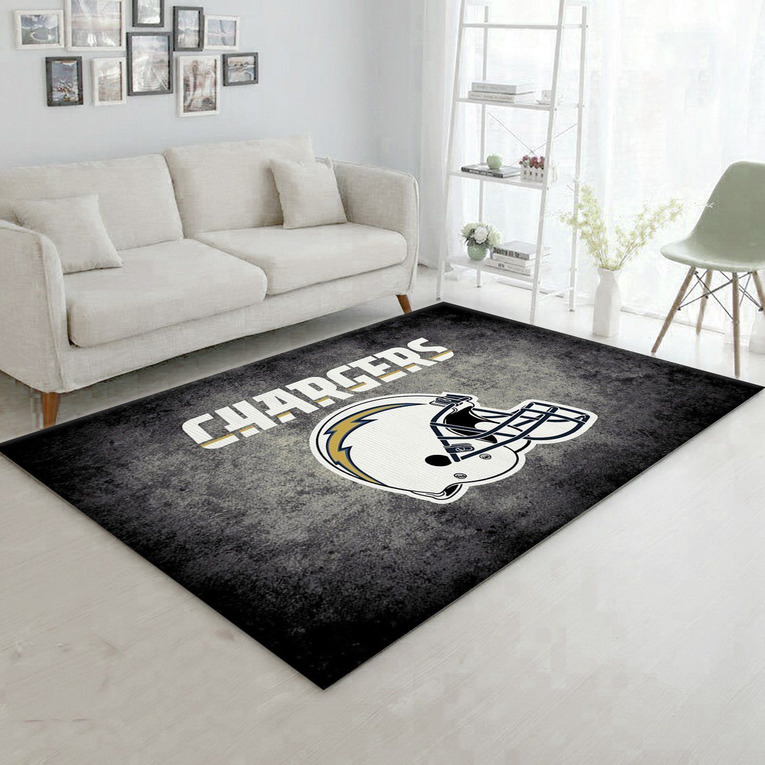 Los Angeles Chargers Imperial Distressed Rug NFL Area Rug For Christmas, Bedroom, US Gift Decor - Indoor Outdoor Rugs