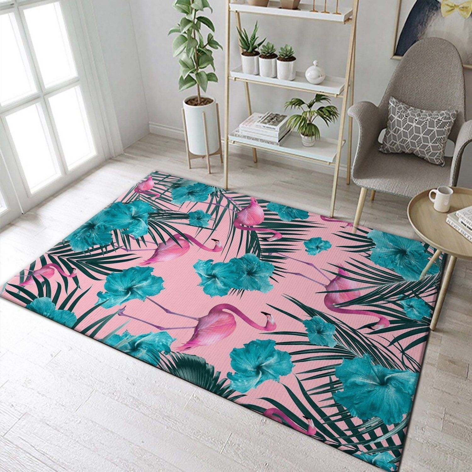 Flamingo Hibiscus 1 Area Rug For Christmas, Kitchen Rug, Home Decor Floor Decor - Indoor Outdoor Rugs