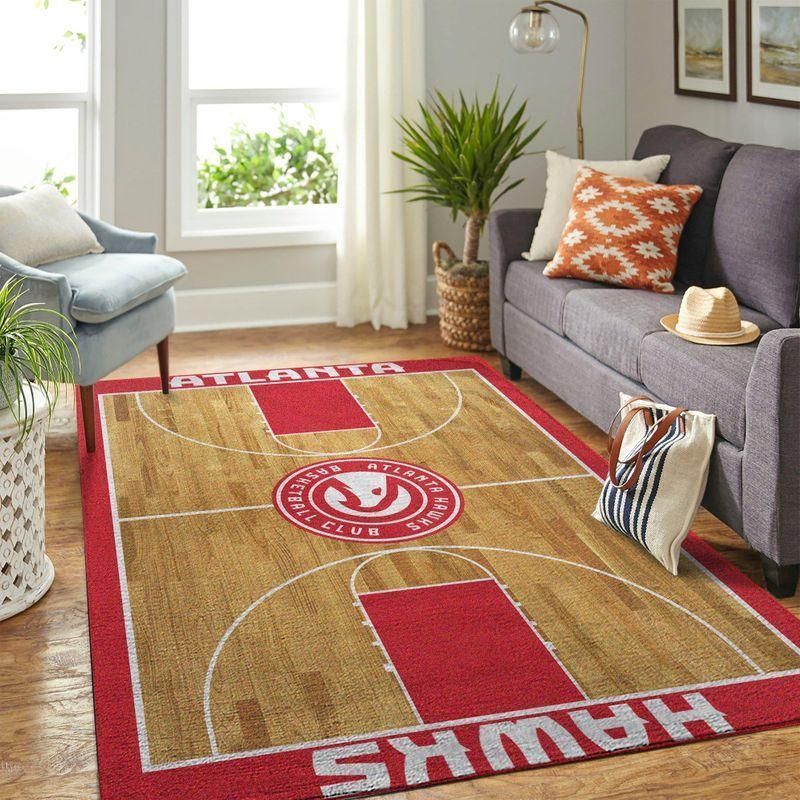 Atlanta Hawks Nba Rug Room Carpet Sport Custom Area Floor Home Decor V1 - Indoor Outdoor Rugs