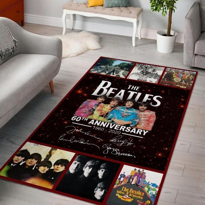 60 Years Of The Beatles V1 Living Room Area Rug, Living Room Rug, Home Decor - Indoor Outdoor Rugs