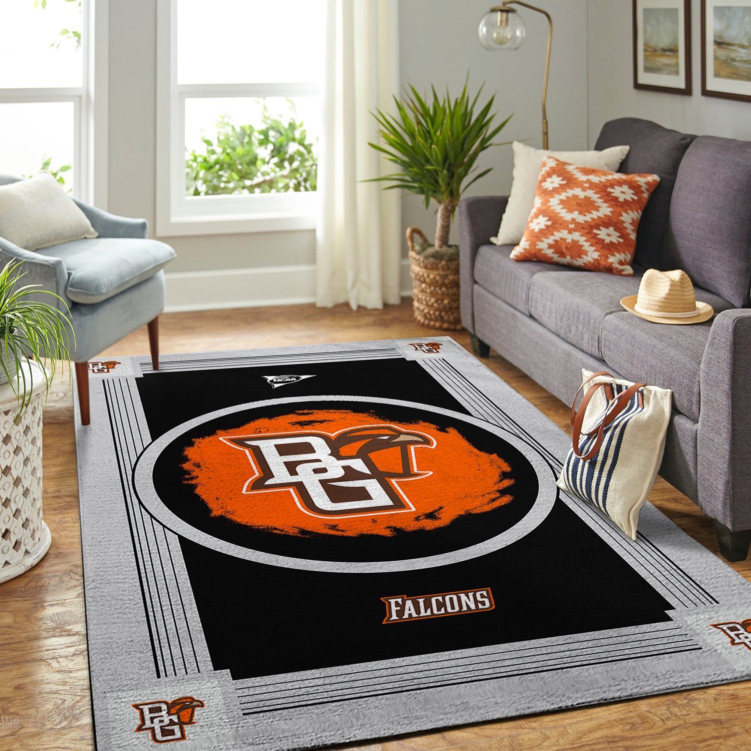 Bowling Green Falcons Ncaa Team Logo Nice Gift Home Decor Rectangle Area Rug - Indoor Outdoor Rugs