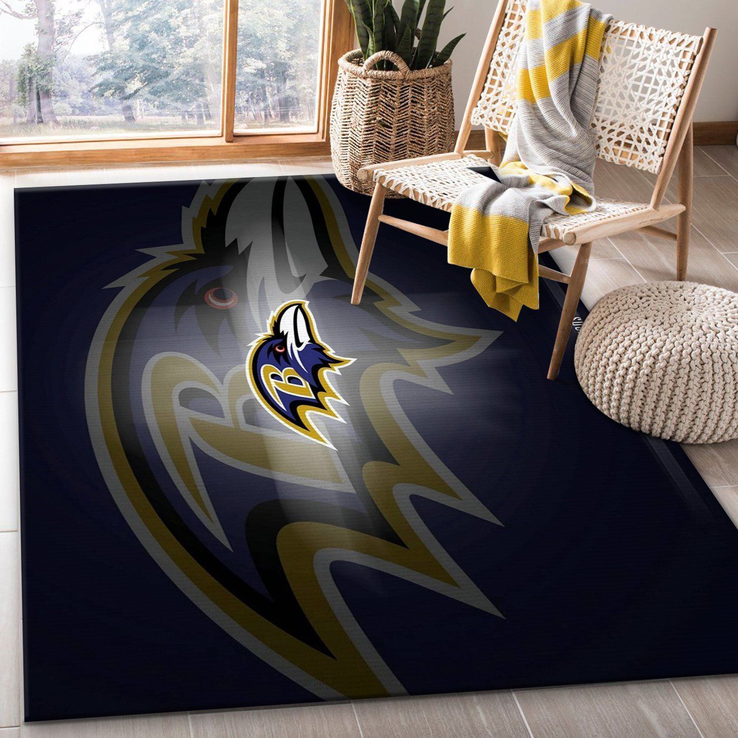 Baltimore Ravens Nfl Area Rug Living Room Rug Christmas Gift US Decor - Indoor Outdoor Rugs