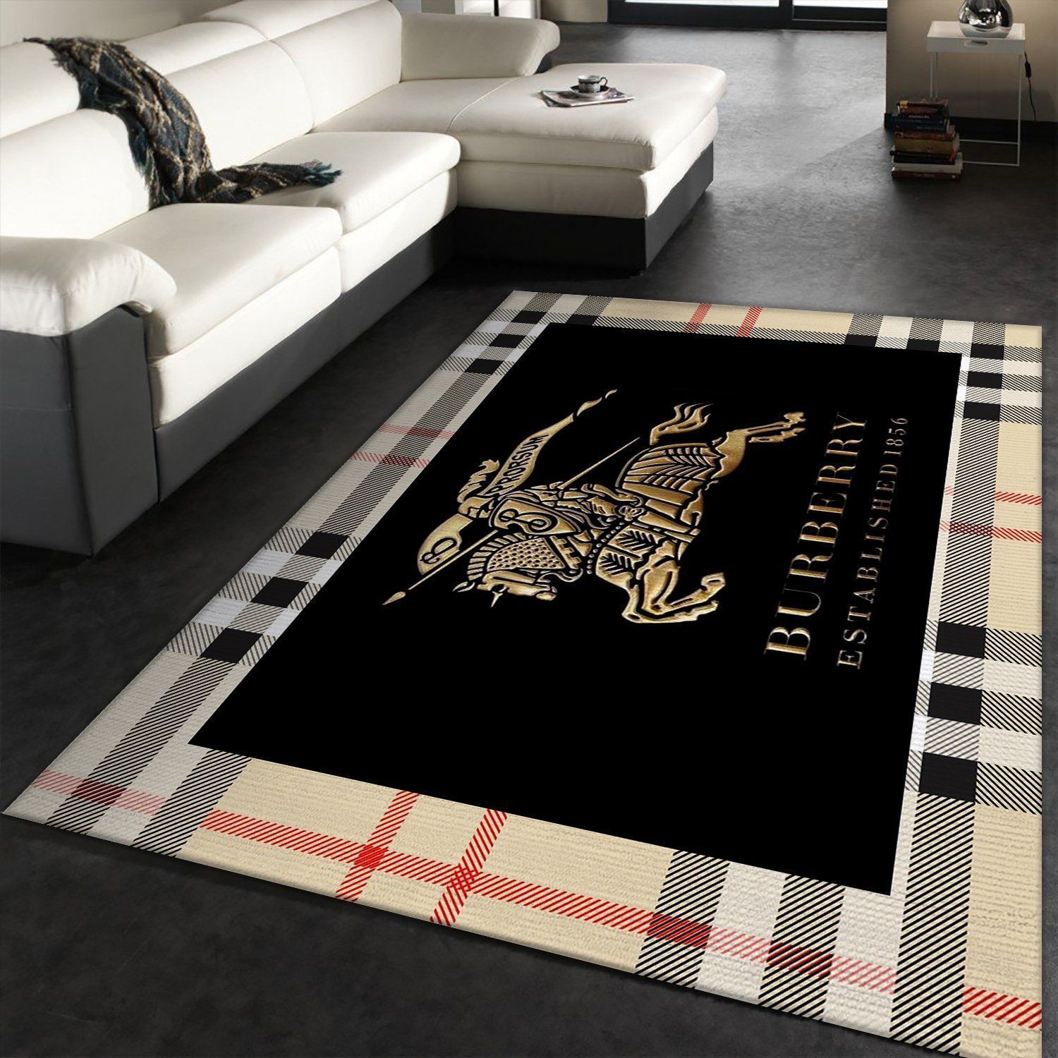 Burberry Logo Area Rugs LUXURY Living Room Carpet FN231227 Brands Fashion Floor Decor The US Decor - Indoor Outdoor Rugs